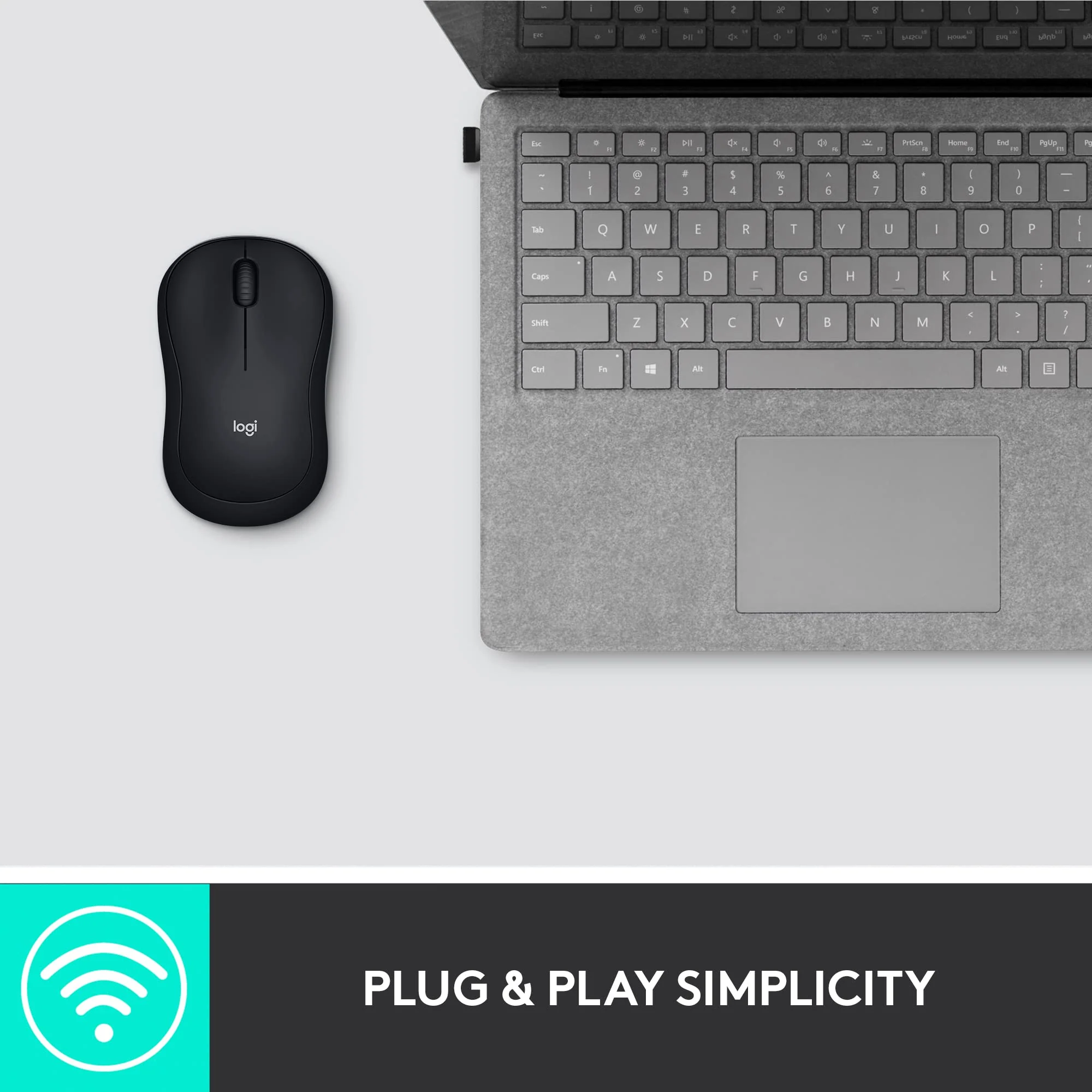 Logitech M185 Wireless Mouse, 2.4GHz with USB Mini Receiver, 12-Month Battery Life, 1000 DPI Optical Tracking, Ambidextrous, Compatible with PC, Mac, Laptop - Black USB Receiver - Image 8
