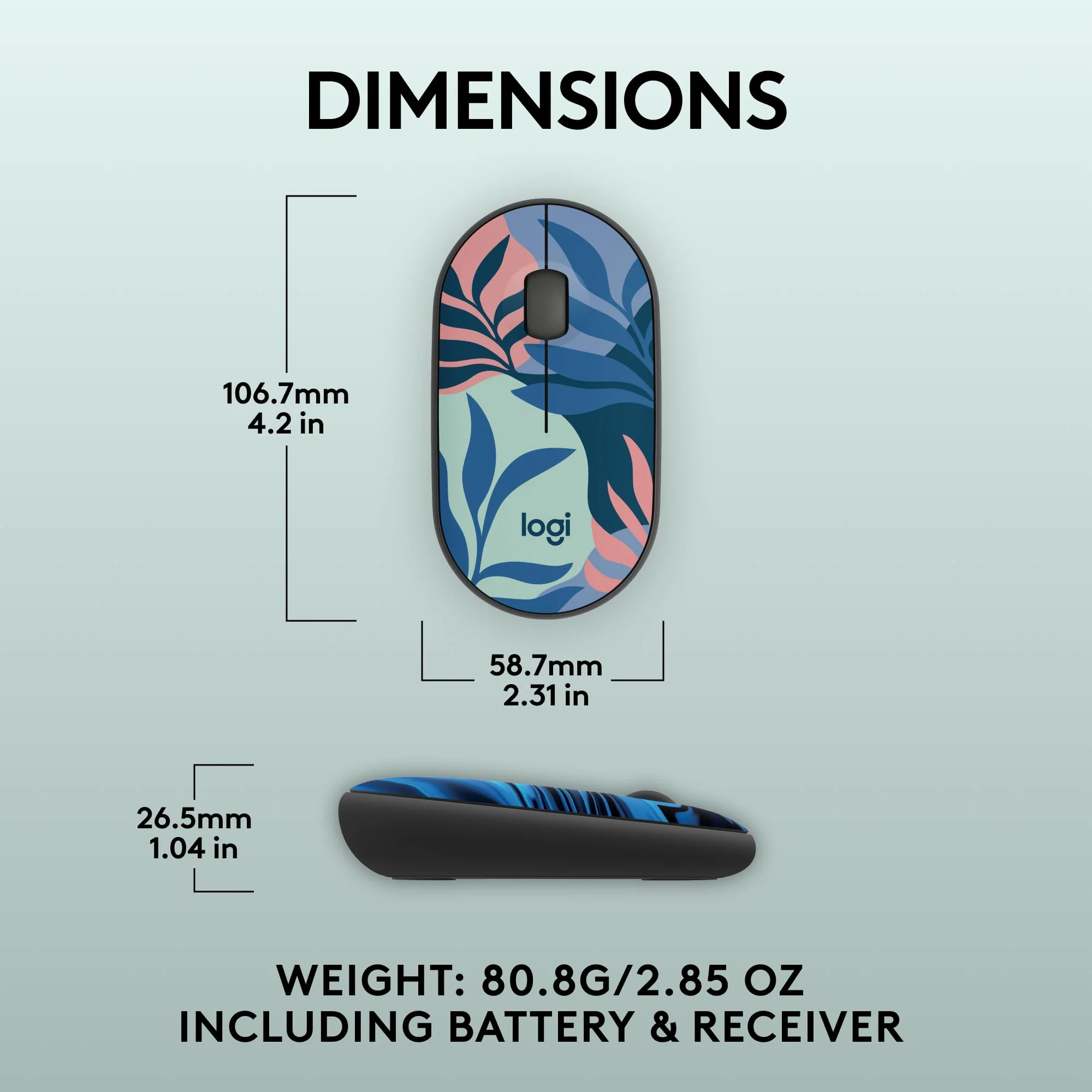 Logitech M340 Wireless Mouse with Limited Edition Prints, USB Receiver and Silent Clicks, Portable Wireless Mouse for Laptop, PC, Windows, Chrome, Surface – Floral Leaves - Image 7