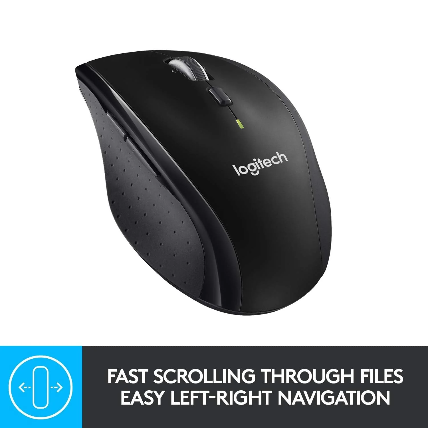 Logitech M705 Wireless Marathon Mouse for PC - Long 3 Year Battery Life, Ergonomic Shape with Hyper-Fast Scrolling and USB Unifying Receiver for Computer and Laptop - Black - Image 3