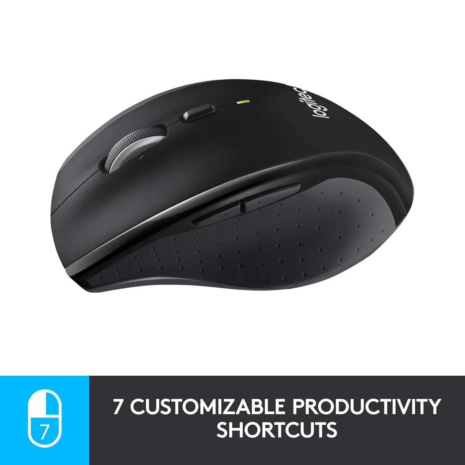 Logitech M705 Wireless Marathon Mouse for PC - Long 3 Year Battery Life, Ergonomic Shape with Hyper-Fast Scrolling and USB Unifying Receiver for Computer and Laptop - Black - Image 4