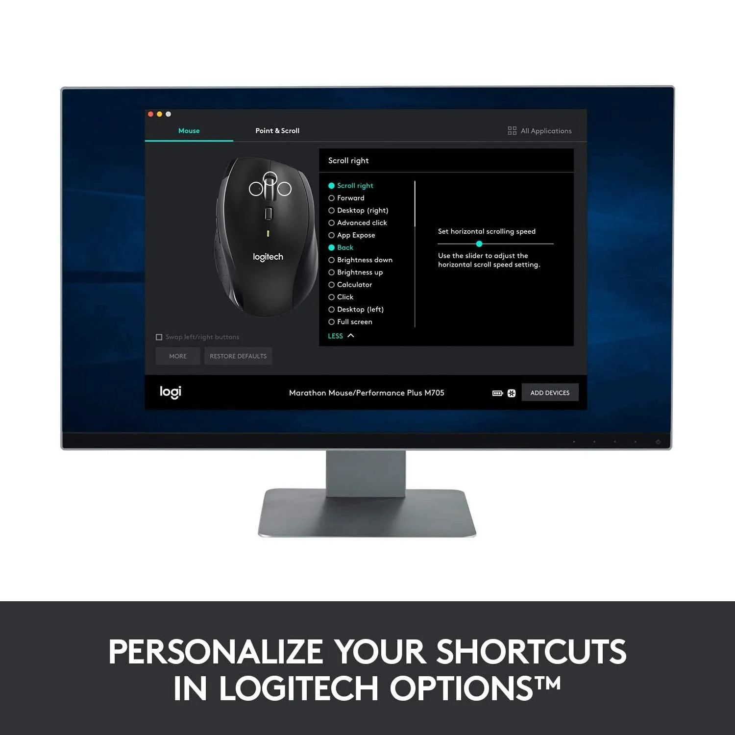 Logitech M705 Wireless Marathon Mouse for PC - Long 3 Year Battery Life, Ergonomic Shape with Hyper-Fast Scrolling and USB Unifying Receiver for Computer and Laptop - Black - Image 7