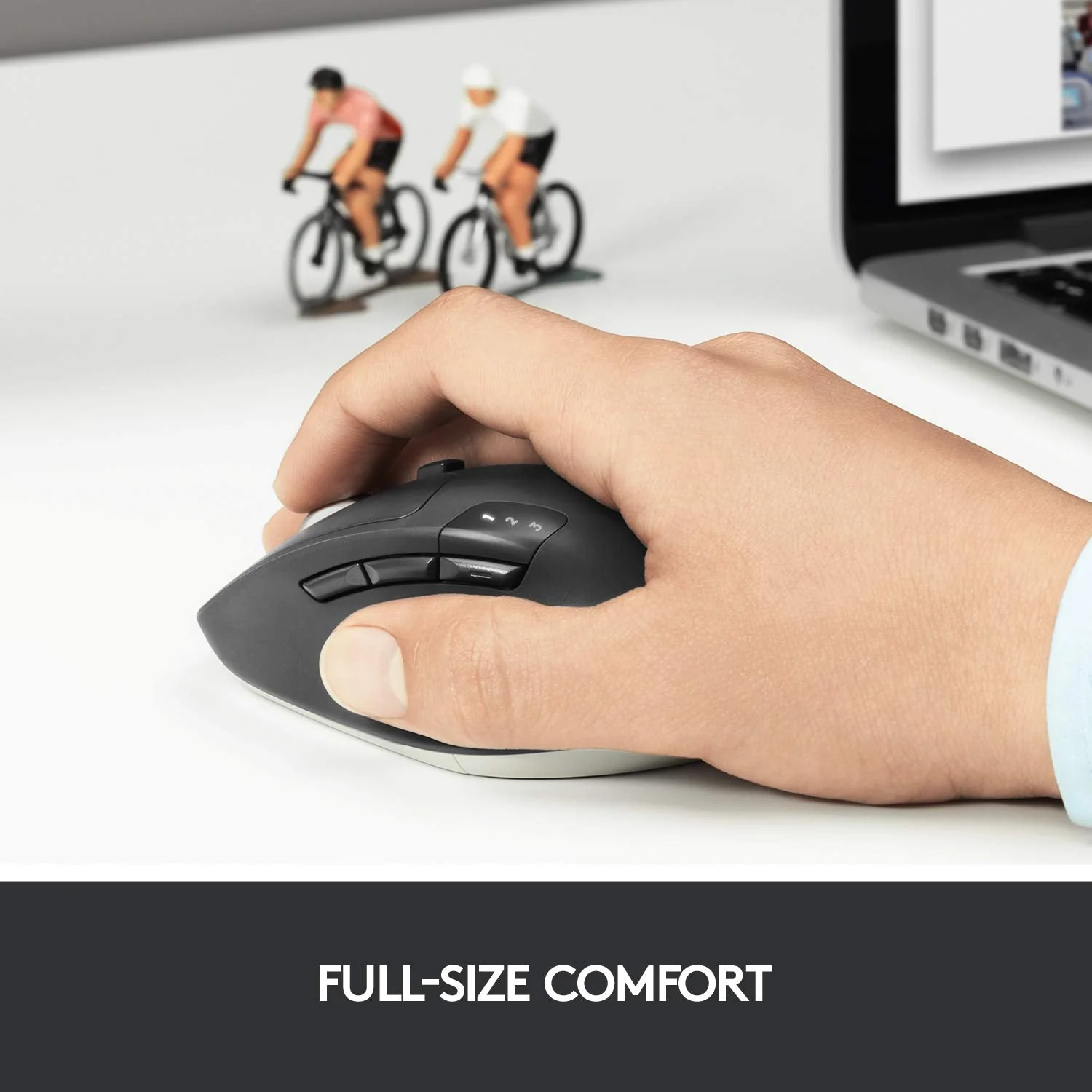 Logitech M720 Wireless Triathlon Mouse with Bluetooth for PC with Hyper-Fast Scrolling and USB Unifying Receiver for Computer and Laptop - Black M720 Triathalon Multi-Device Wireless Mouse - Image 7