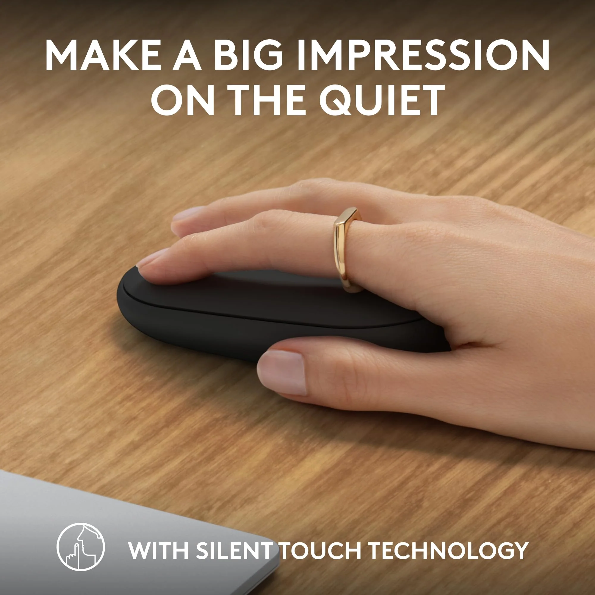 Logitech Pebble Mouse 2 M350s Slim Bluetooth Wireless Mouse, Portable, Lightweight, Customizable Button, Quiet Clicks, Easy-Switch for Windows, macOS, iPadOS, Android, Chrome OS - Black Pebble 2 - Image 5