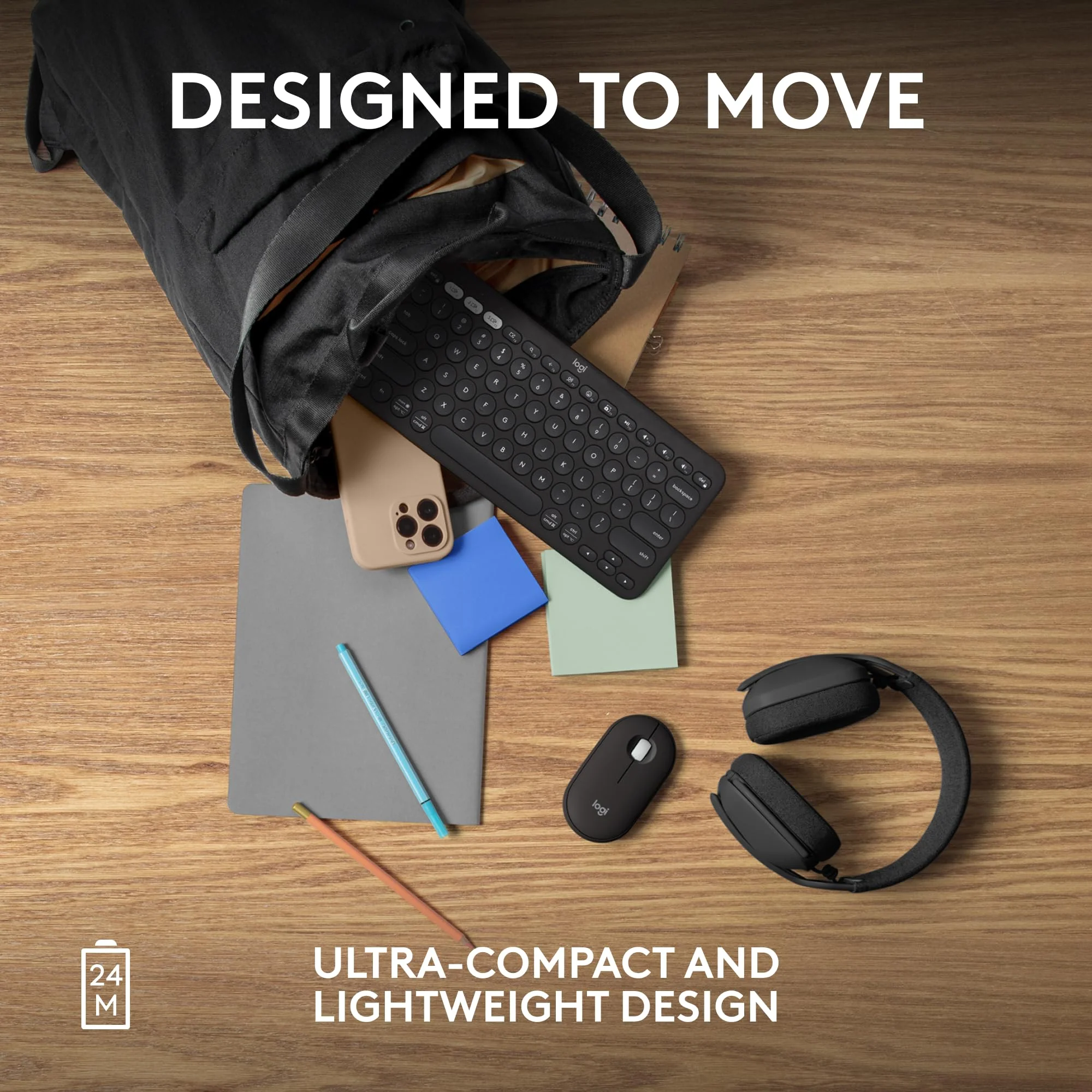 Logitech Pebble Mouse 2 M350s Slim Bluetooth Wireless Mouse, Portable, Lightweight, Customizable Button, Quiet Clicks, Easy-Switch for Windows, macOS, iPadOS, Android, Chrome OS - Black Pebble 2 - Image 7