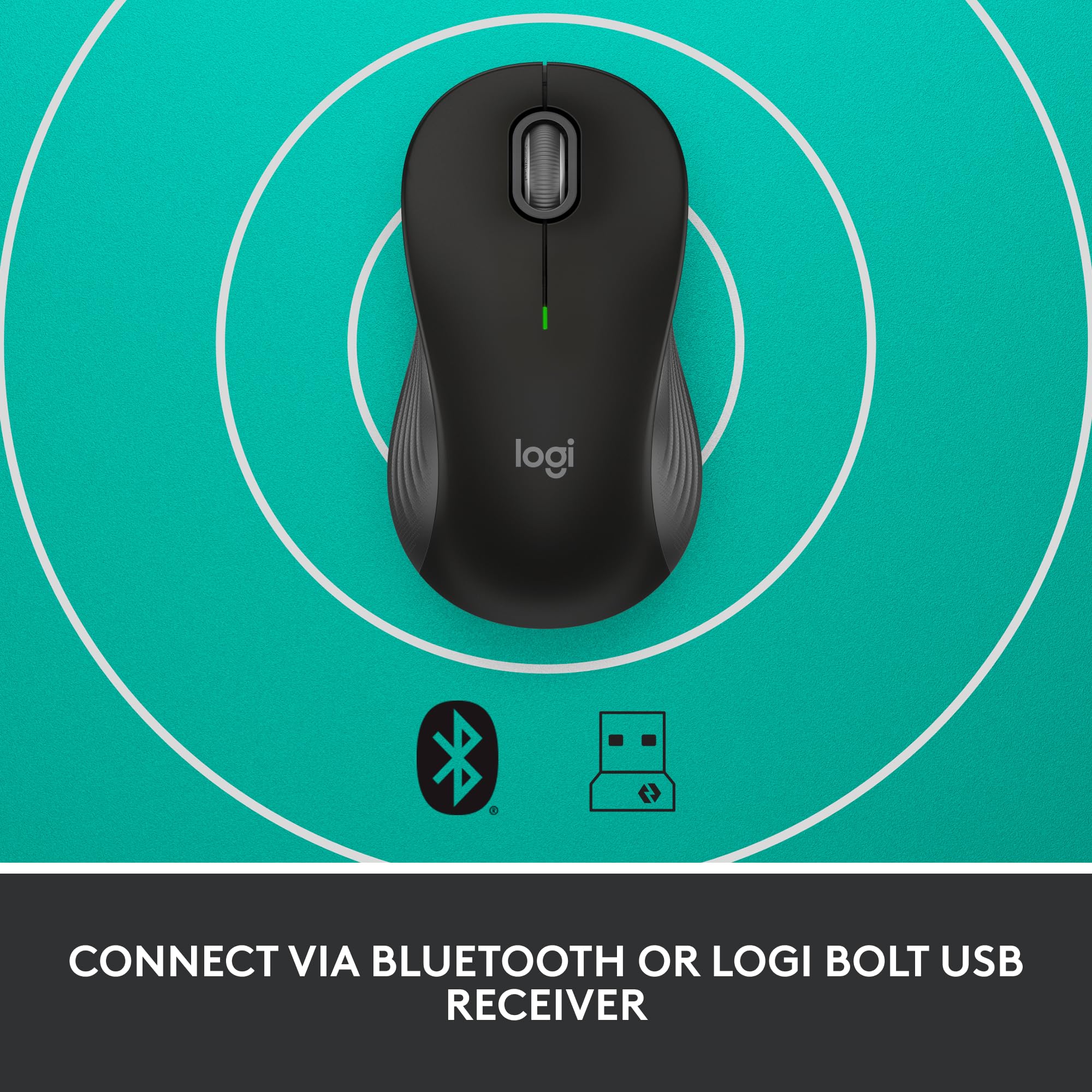Logitech Signature M550 Wireless Mouse - for Small to Medium Sized Hands, 2-Year Battery, Silent Clicks, Customizable Side Buttons, Bluetooth, Multi-Device Compatibility - Black Small / Medium Size - Image 7