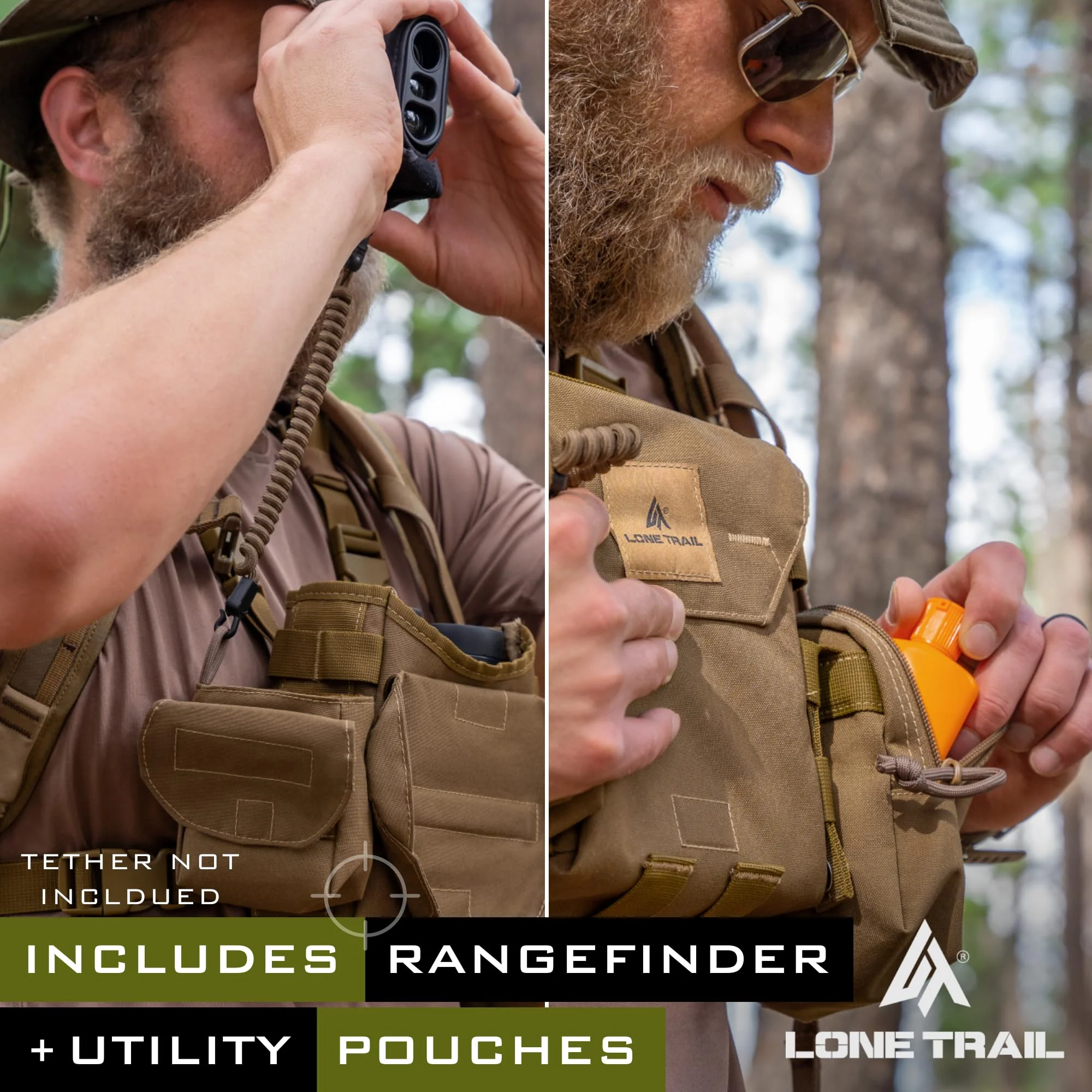 Lone Trail Binocular Harness Chest Pack, Bino Harness With Rangefinder Pouch, Binocular Case, Hunting Binoculars with Chest Harness, Bino Chest Harness, Binocular Chest Pack, Hunting Chest Rig - Image 2