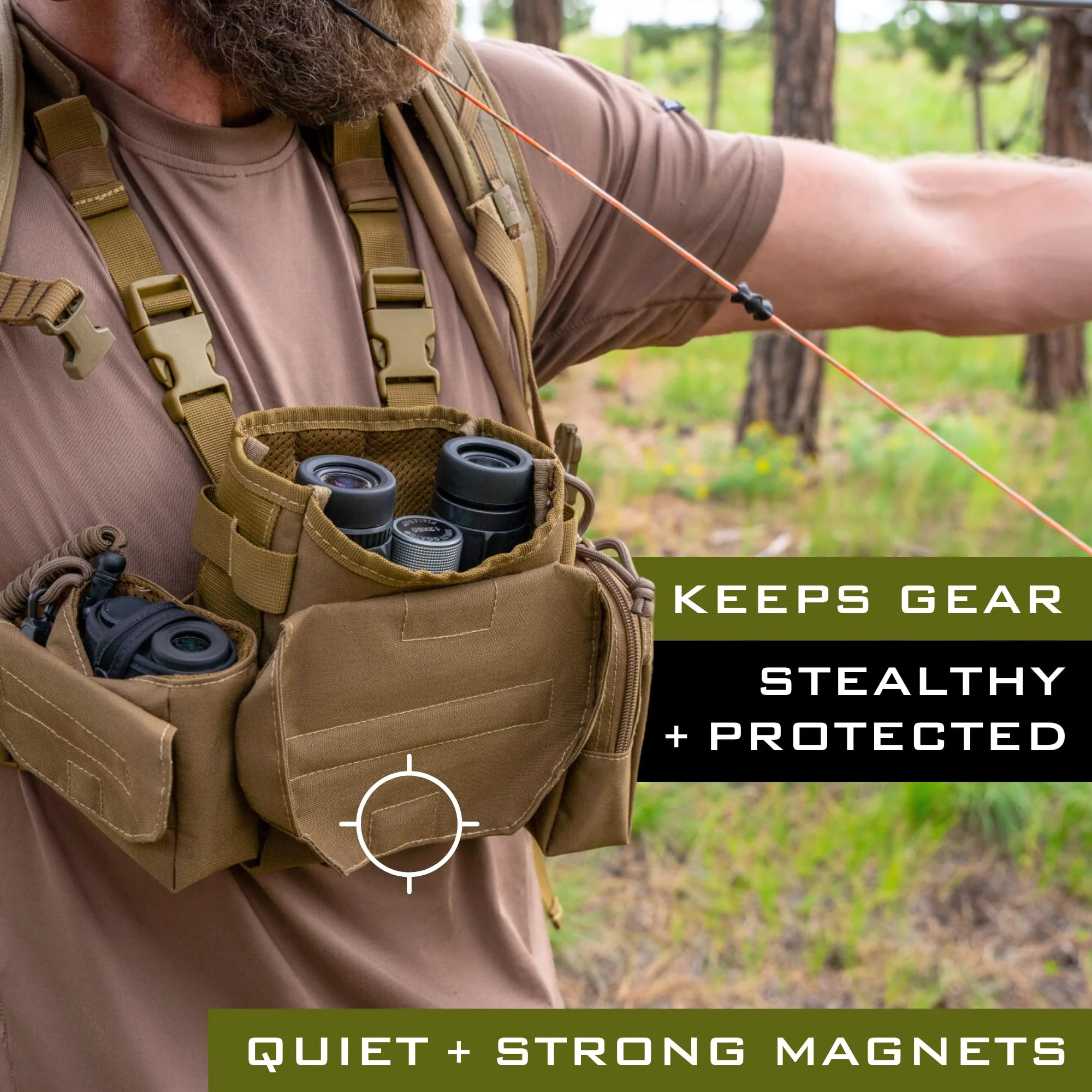 Lone Trail Binocular Harness Chest Pack, Bino Harness With Rangefinder Pouch, Binocular Case, Hunting Binoculars with Chest Harness, Bino Chest Harness, Binocular Chest Pack, Hunting Chest Rig - Image 4