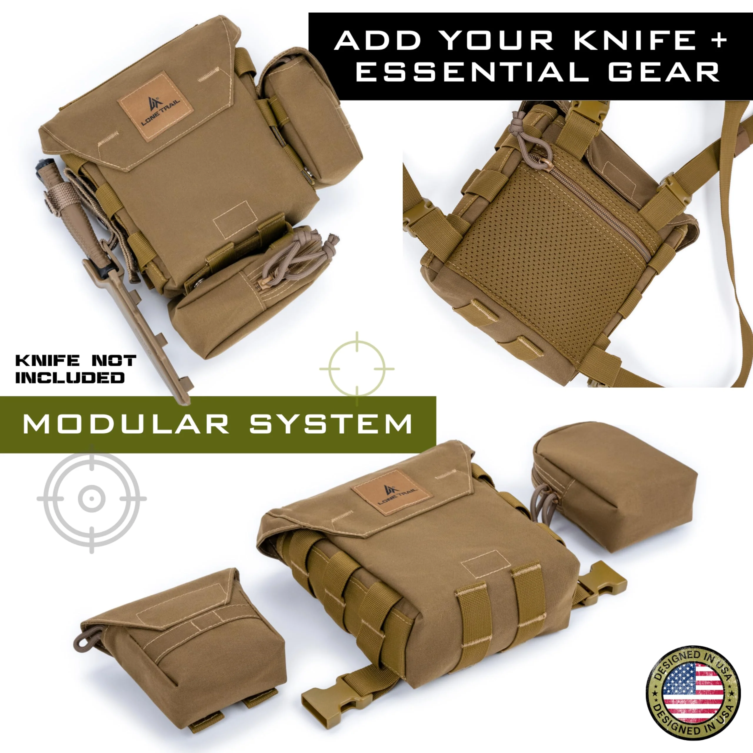 Lone Trail Binocular Harness Chest Pack, Bino Harness With Rangefinder Pouch, Binocular Case, Hunting Binoculars with Chest Harness, Bino Chest Harness, Binocular Chest Pack, Hunting Chest Rig - Image 5