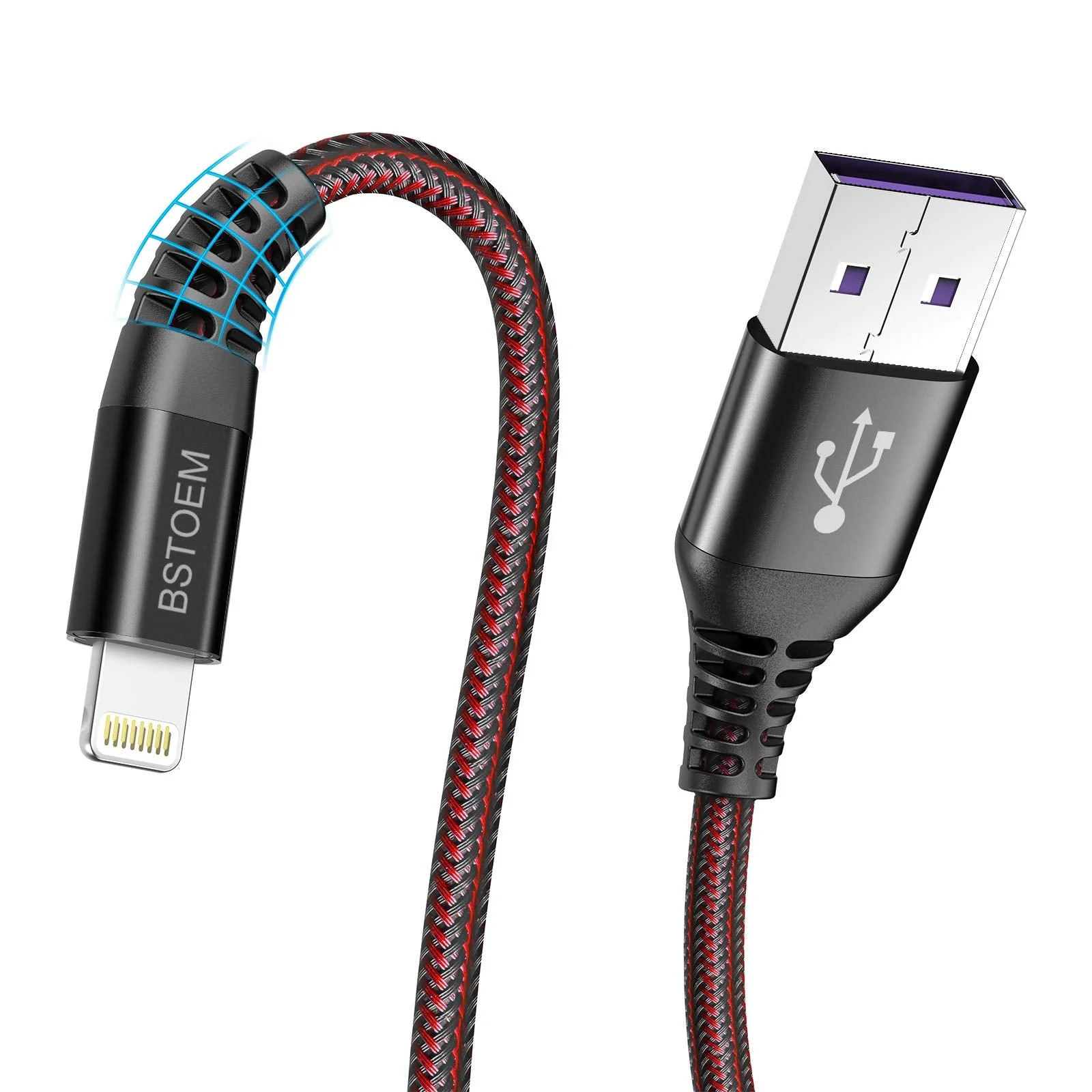 Long iPhone Charger Apple 10ft Extra Lightning Charging Cable 2Pack 10 Foot Cord for iPhone 13/12/11 Pro/X/Xs Max/XR/8 Plus//7/6/6s/SE/5c/5s/5 iPad Air 2/Mini/ 3Meter 10Feet Charge Wire red 2Pack 10ft - Image 8