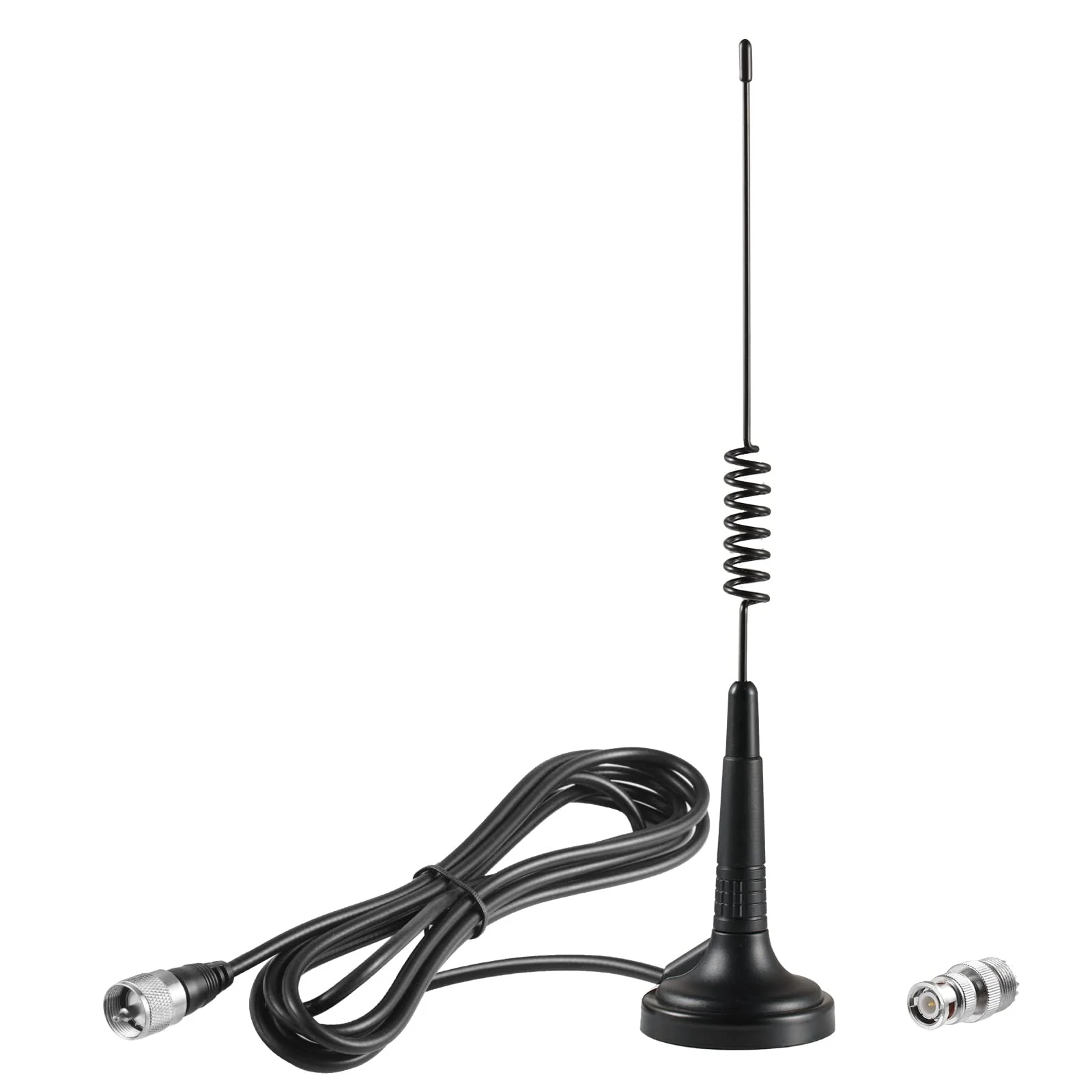 Long Range 27MHz Magnetic Base CB Radio Antenna with PL-259 BNC Male Connector for Mobile/Car Radio Cobra Midland Uniden Maxon President Vehicle Car Truck Mobile Handheld CB Radio Shack, Eifagur Spring CB Antenna