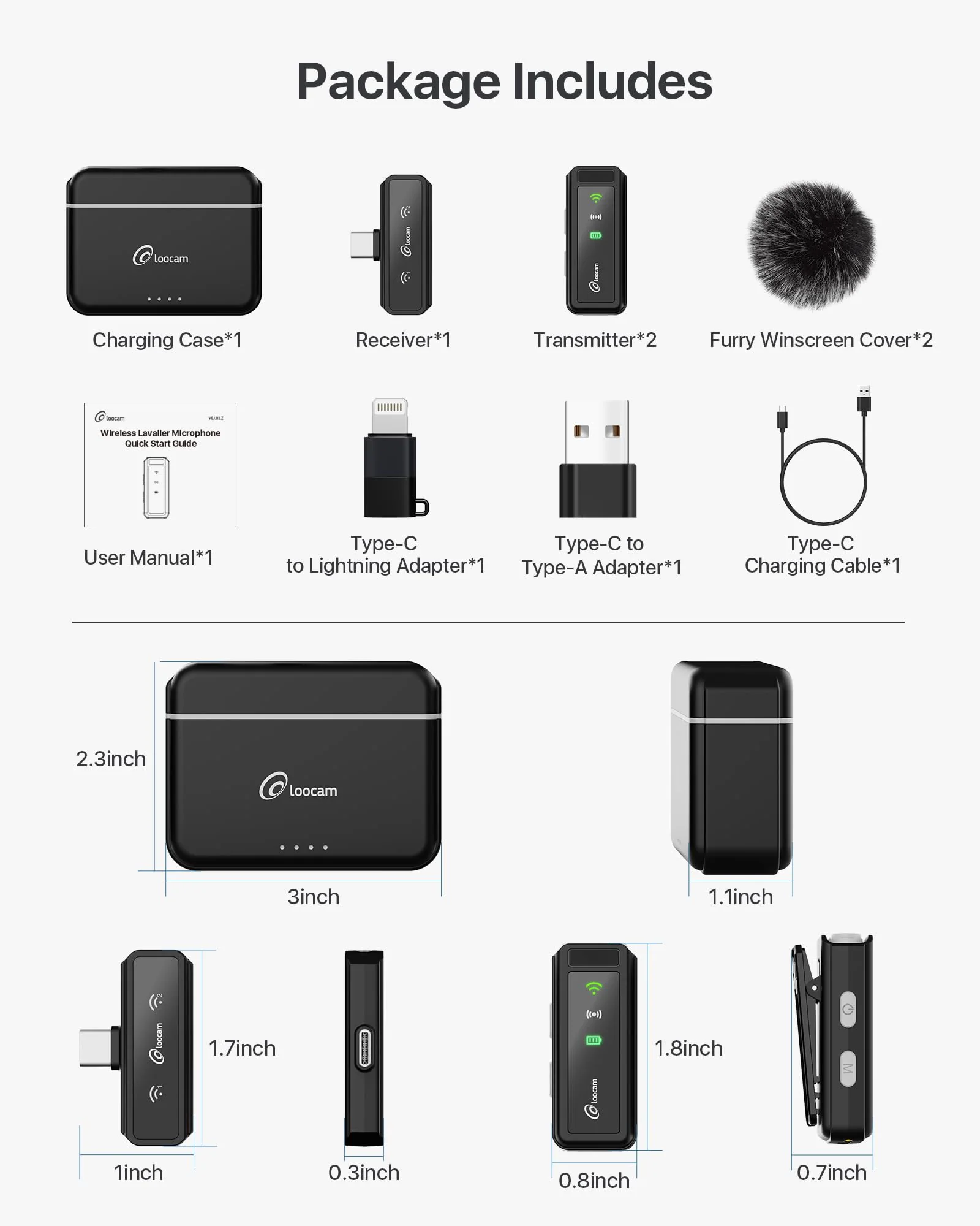 Loocam Wireless Lavalier Microphone with Noise Cancellation, 48kHz 16 Bit Hi-Fi Audio Mini Lapel Microphone, 131ft Transmission for iPhone/Android/Vlog/Video Recording, 24H Standby with Charging Case - Image 9