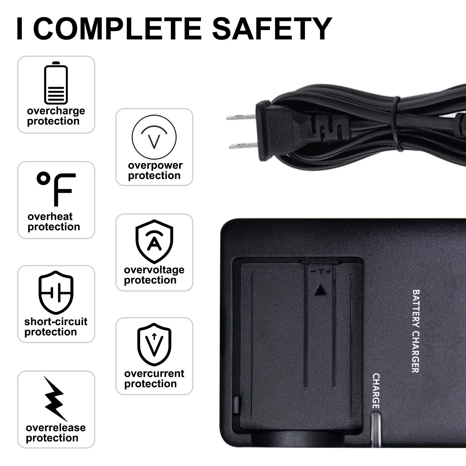 LP-E5 Quick Charger for Canon Battery: LCE5 LC-E5C LC-E5E EOS Compatible Rebel XS XSi T1i EOS 450D 500D 1000D DSLR Kiss X2 Kiss X3 Kiss F Digital SLR Camera(black) - Image 4