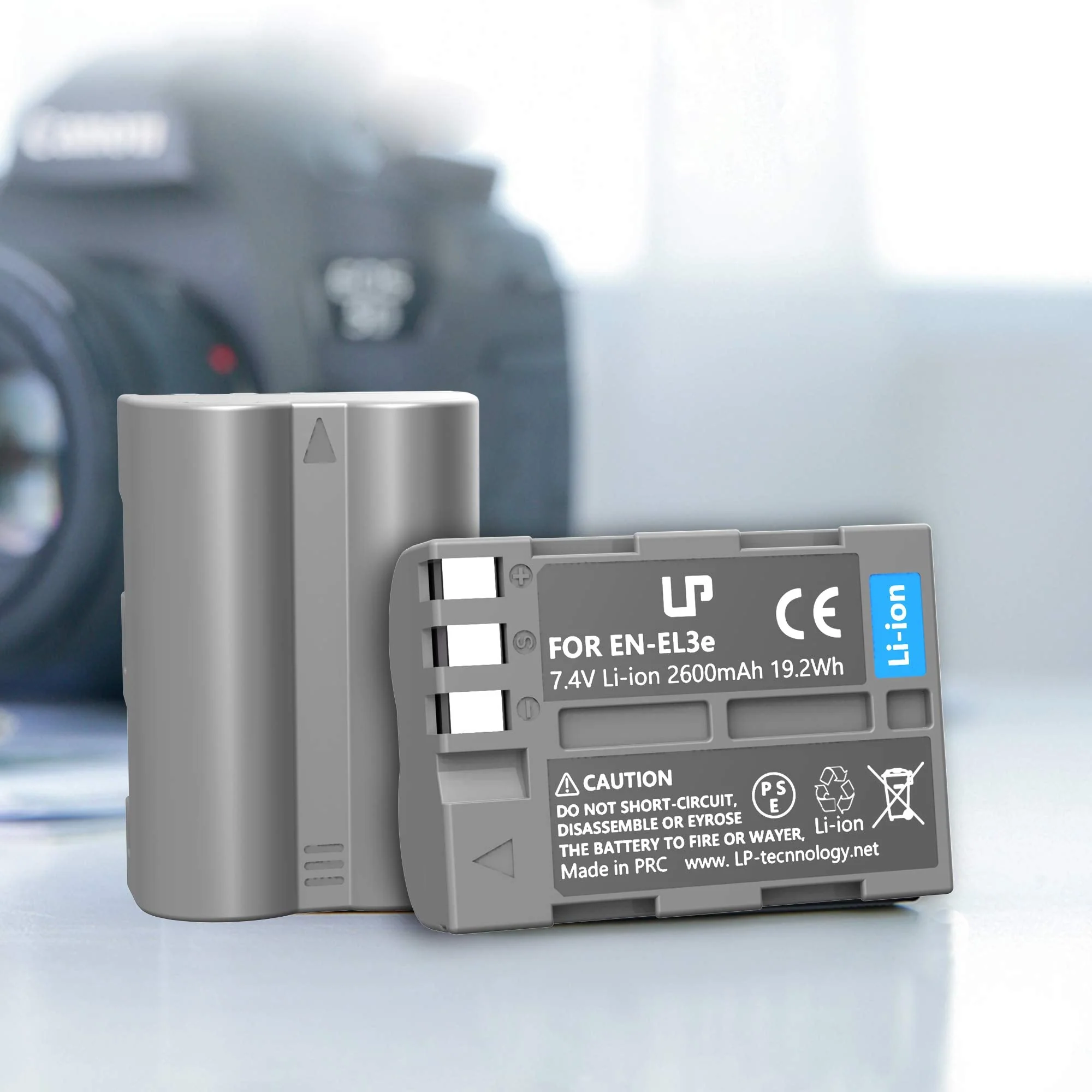 LP EN-EL3e, EL3, EL3a Battery, 2600 mAh Battery Compatible with Nikon D700, D300s, D300, D200, D100, D90, D80, D70S, D70, D50, MH-18, MH18a, MH-19, MB-D200, MB-D10 - Image 8