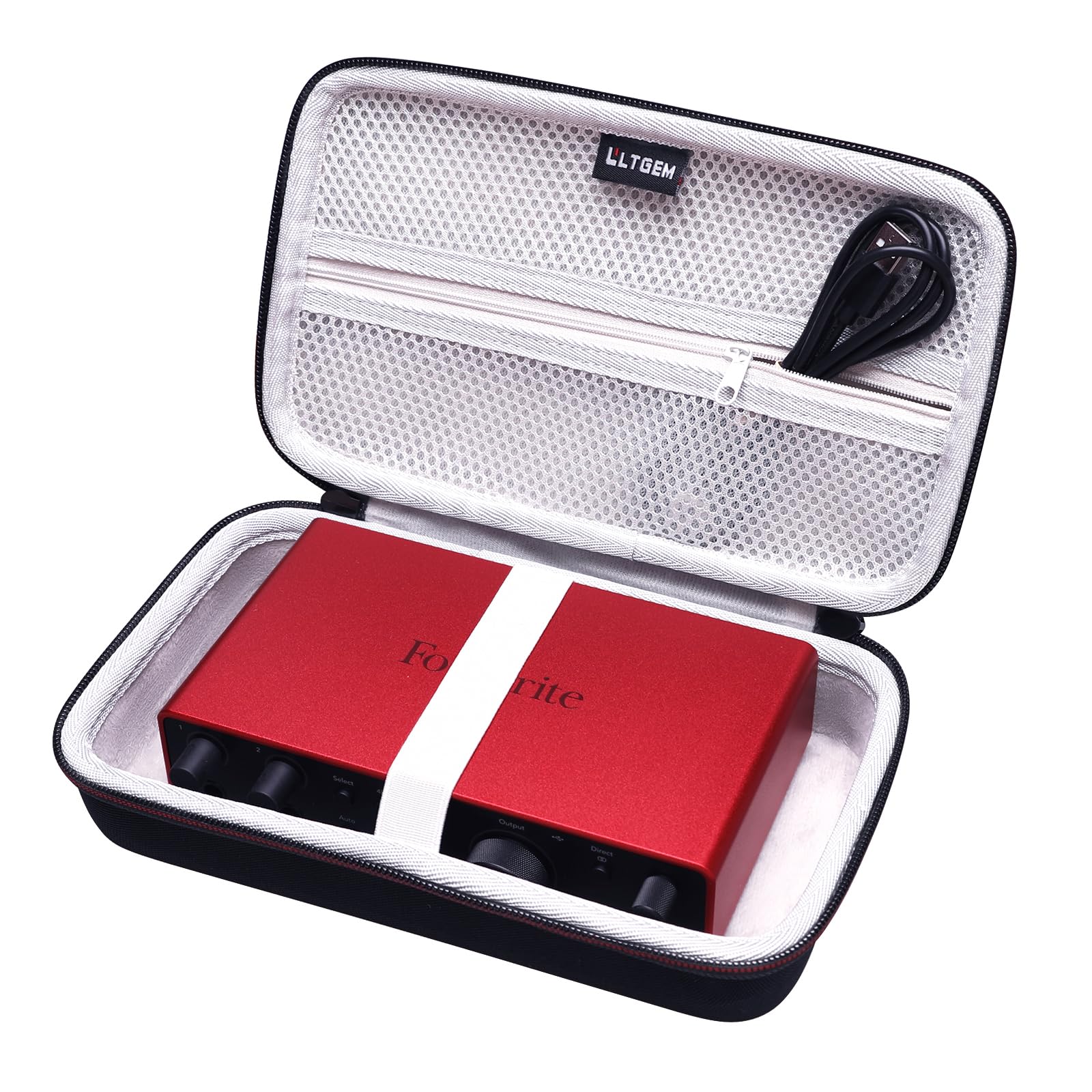 LTGEM EVA Hard Case for Focusrite Scarlett Solo / 2i2 (3rd or 4rd Gen) / 4i4 3rd Gen USB Audio Interface or MAONO USB Audio interface - Travel Protective Carrying Storage Bag 9.6*5.8*2.6in