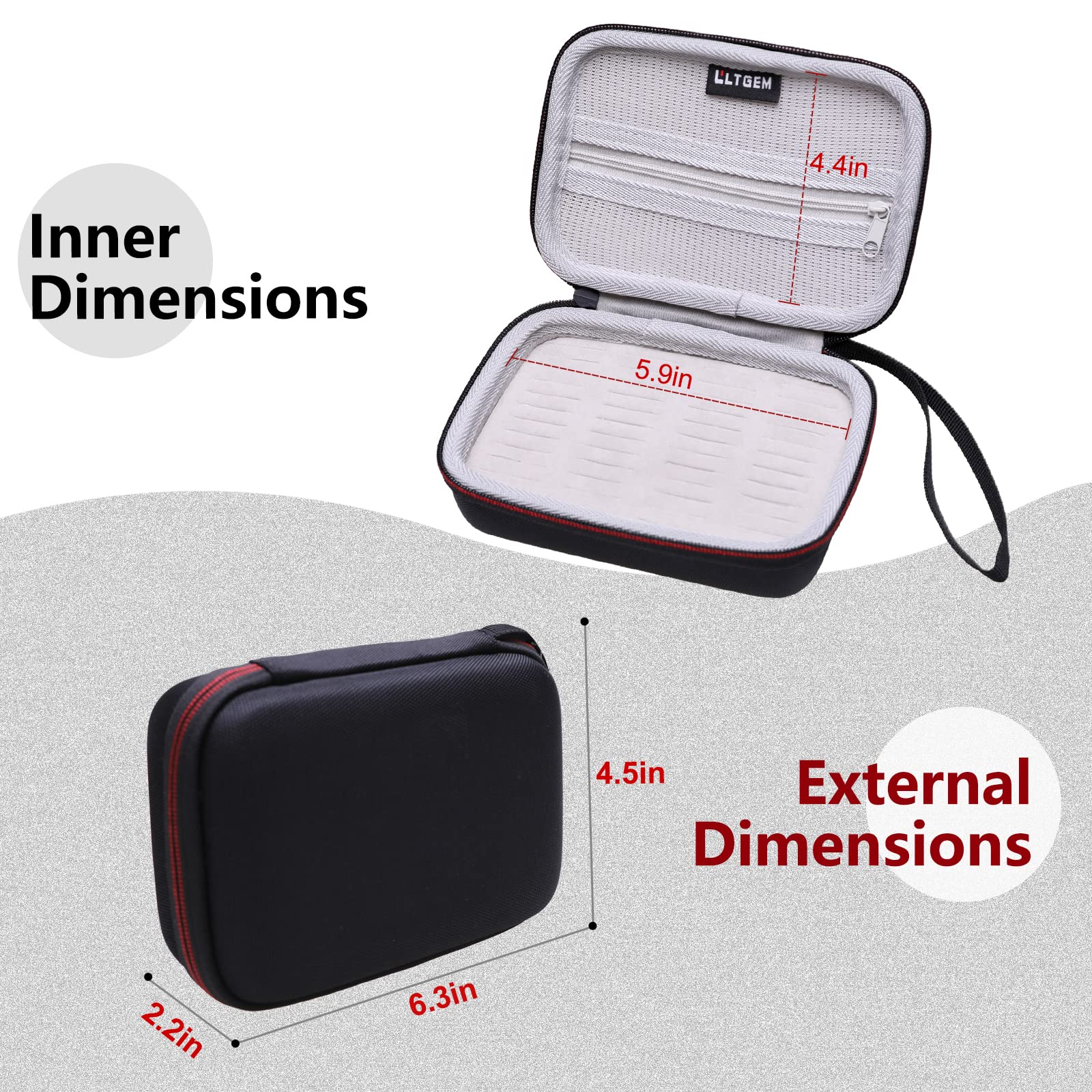 LTGEM EVA Hard Case for Guitar Pick Holder, Waterproof & Shock-absorbent Design - Travel Protective Carrying Storage Bag - Image 3