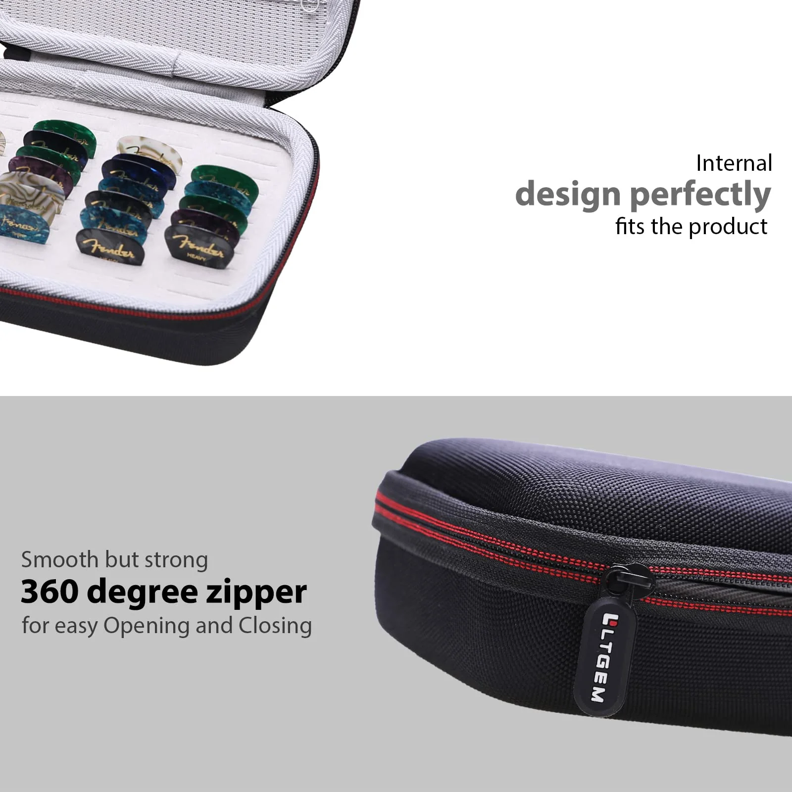 LTGEM EVA Hard Case for Guitar Pick Holder, Waterproof & Shock-absorbent Design - Travel Protective Carrying Storage Bag - Image 7