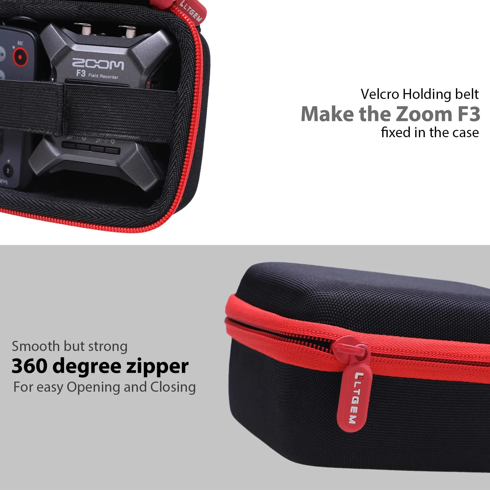 LTGEM EVA Hard Case for Zoom F3 Professional Field Recorder - Travel Protective Carrying Storage Bag - Image 7