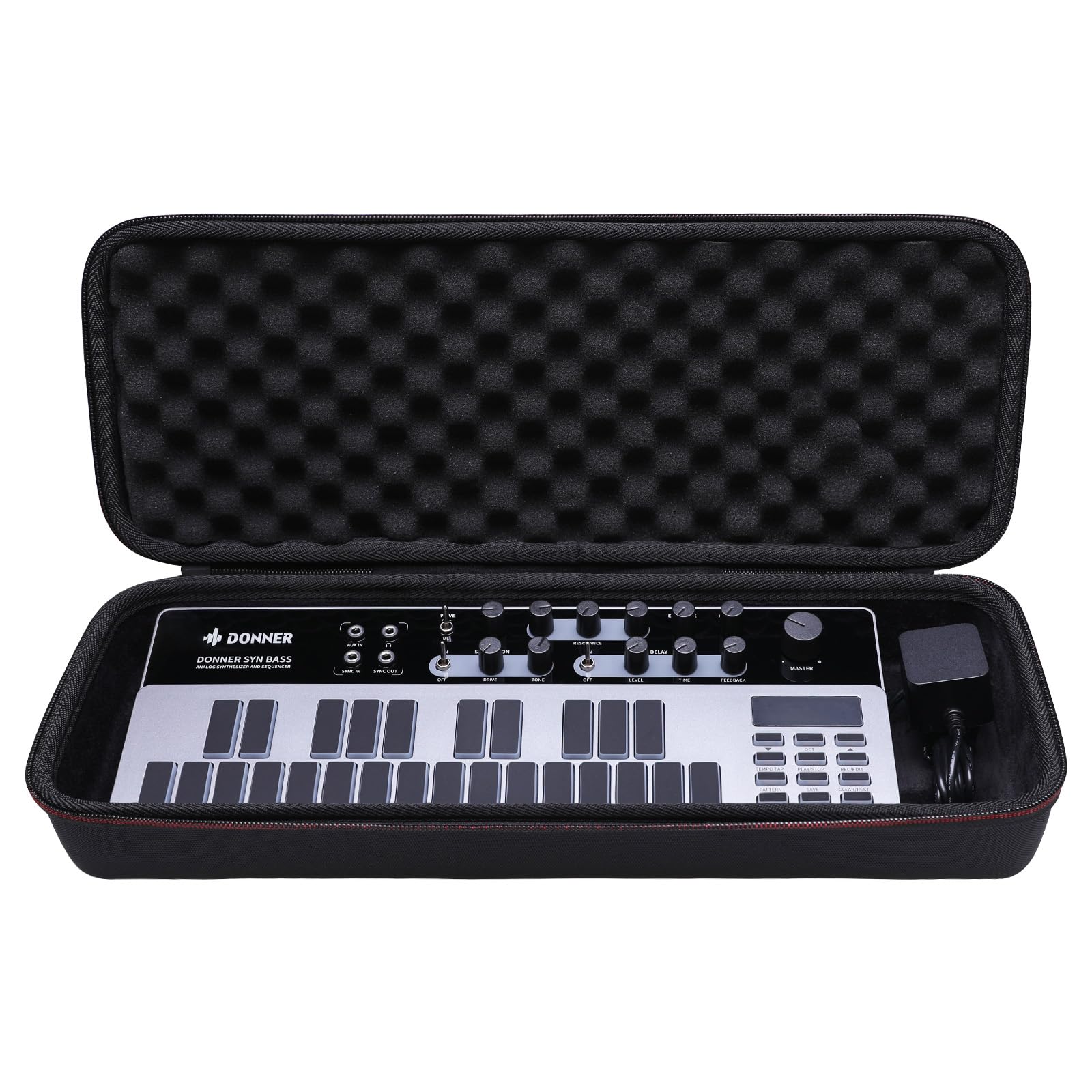 LTGEM Hard Case for Donner Essential B1 Analog Bass Synthesizer and Sequencer(Inside: 15.7" x 5.5" x 1.9"), Case Only