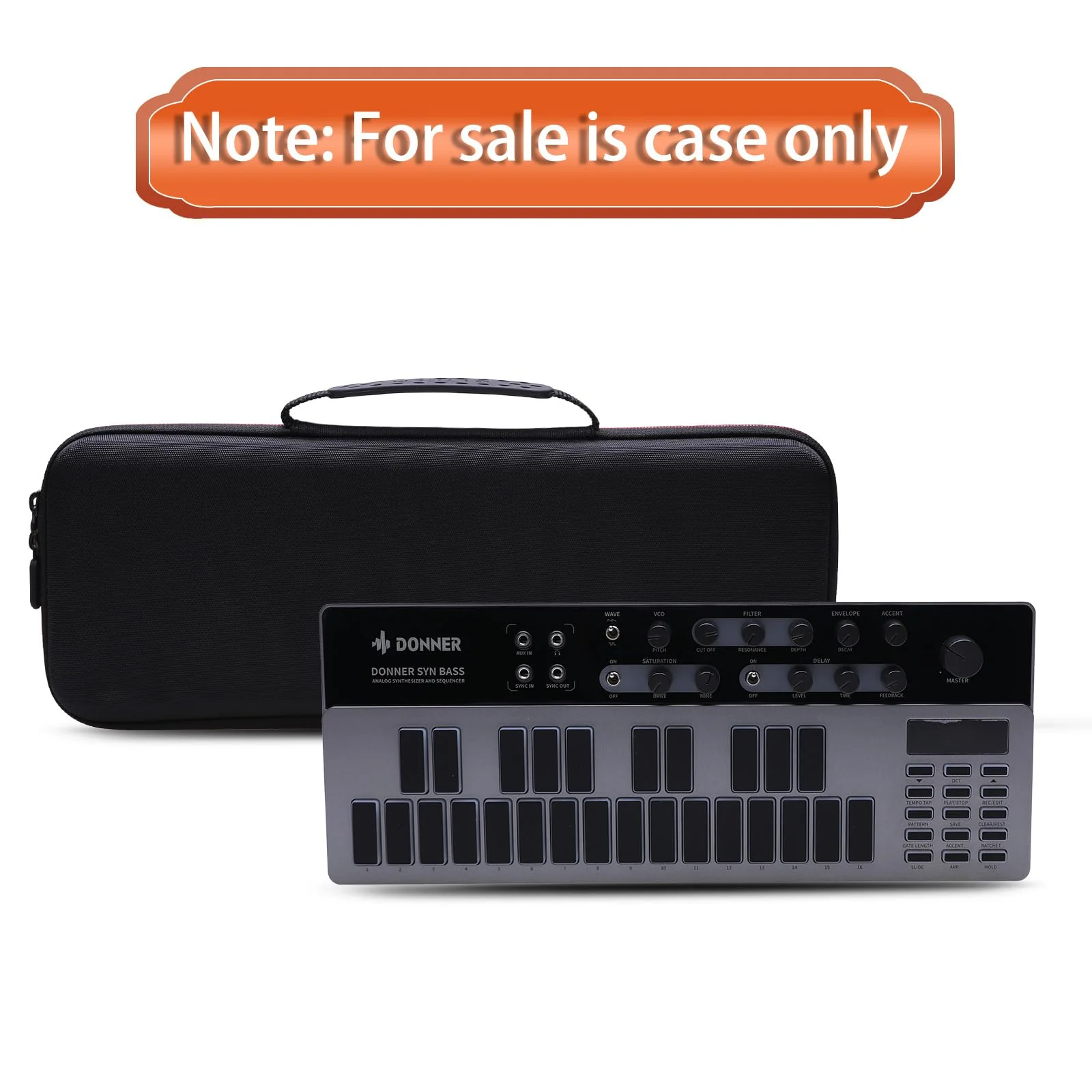 LTGEM Hard Case for Donner Essential B1 Analog Bass Synthesizer and Sequencer(Inside: 15.7" x 5.5" x 1.9"), Case Only - Image 8