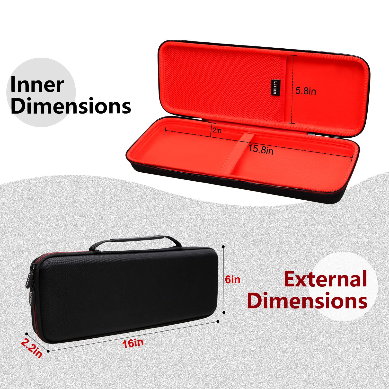 LTGEM Travel Hard Carrying Case for AKAI Professional LPK25 - USB MIDI Keyboard Controller(New Model) - Image 3
