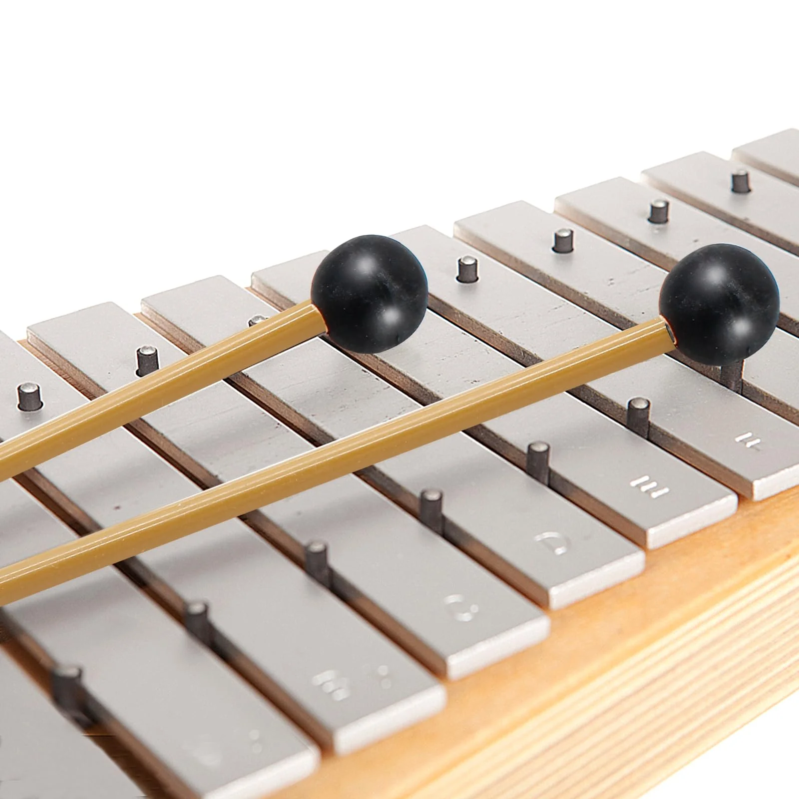 Luomorgo 2 Pcs Glockenspiel Mallets, Xylophone Mallets Rubber Bell Mallets Percussion with Wood Handle, 8 Inch Drumsticks for Bell Stick, Tongue Drum Mallets - Image 4