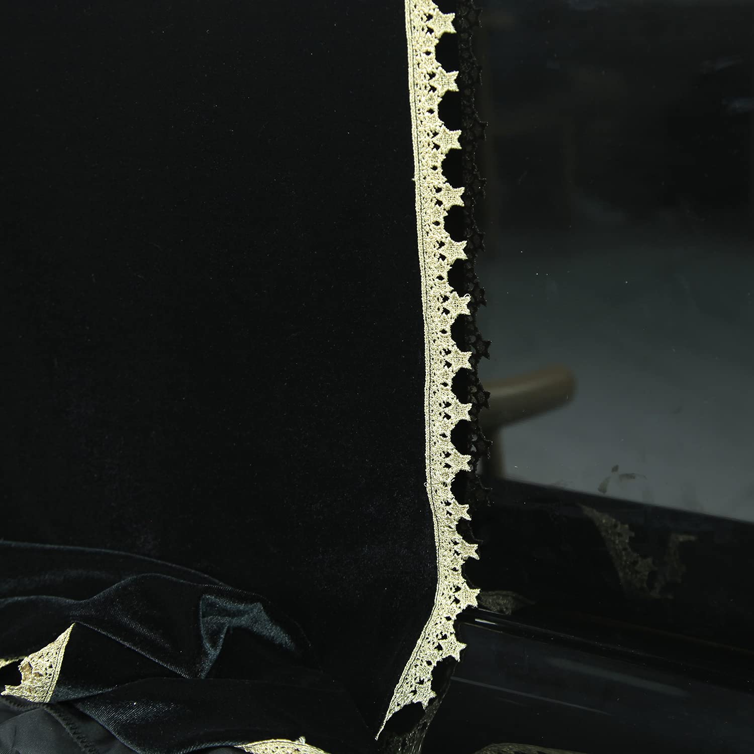 Luxury Piano Cover - Soft Touch, Glossy, Thick, Star Champagne Lace, High-end, Simple And Beautiful (Black) - Image 6