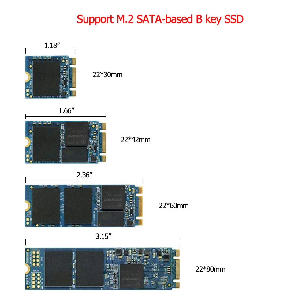 M.2 Adapter to 2.5 SATA Enclosure, B & M Key SATA Based NGFF SSD Converter to 2.5 Inch SATA 3.0 Card Support 2230 2242 2260 2280 Hard Drive with 7mm Case - Image 3