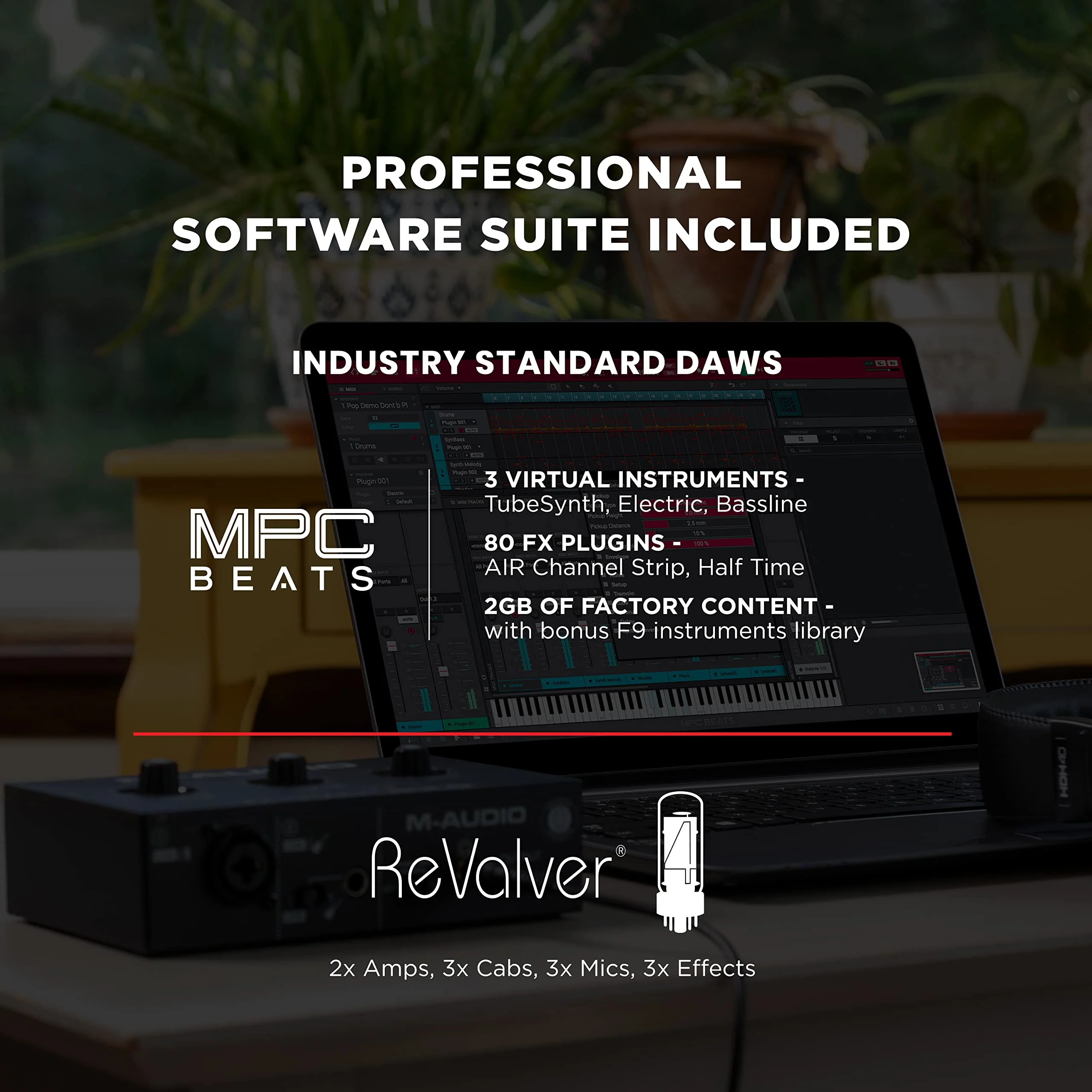 M-Audio M-Track Solo – USB Audio Interface for Recording, Streaming and Podcasting with XLR, Line and DI Inputs, Plus a Software Suite Included with 1 Mic Input Interface only - Image 6