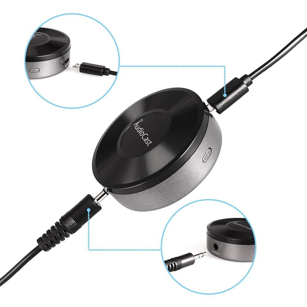 M5 AudioCast WiFi Wireles Audio Adapter Airplay DLNA Spotify iHeartRadio Supporting Stream Audio to Speaker Systems Over 2.4G Wi-Fi Network Multi Room Supported - Image 4