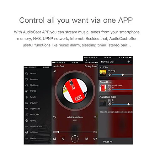 M5 AudioCast WiFi Wireles Audio Adapter Airplay DLNA Spotify iHeartRadio Supporting Stream Audio to Speaker Systems Over 2.4G Wi-Fi Network Multi Room Supported - Image 6