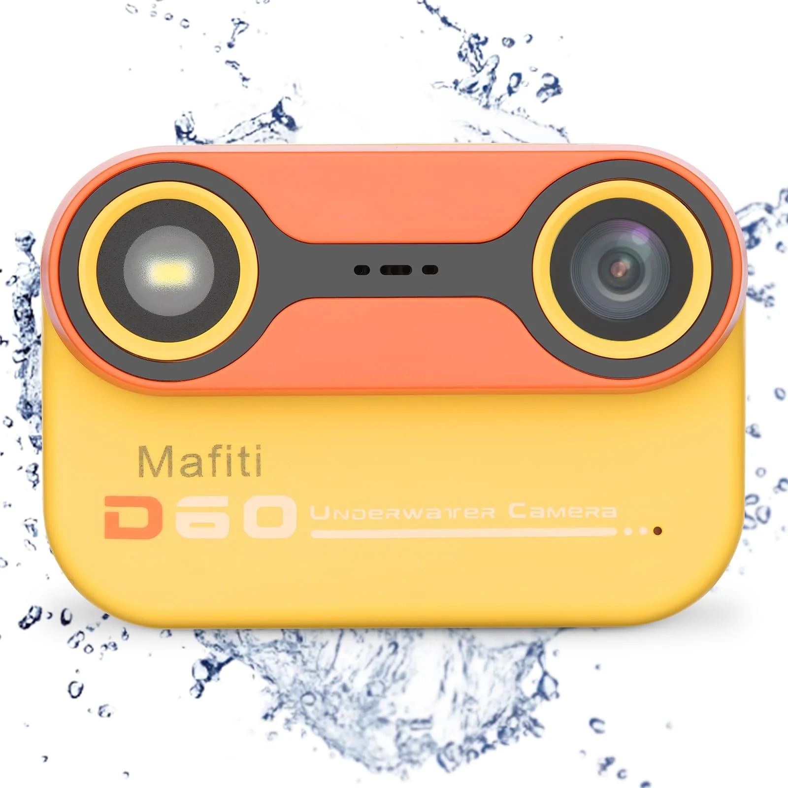 Mafiti Kids Waterproof Digital Camera Underwater Camera for Snorkeling and Diving with 2.4" IPS Display USB Rechargeable Digital Camera for Videos and Photos with 32GB Card Orange
