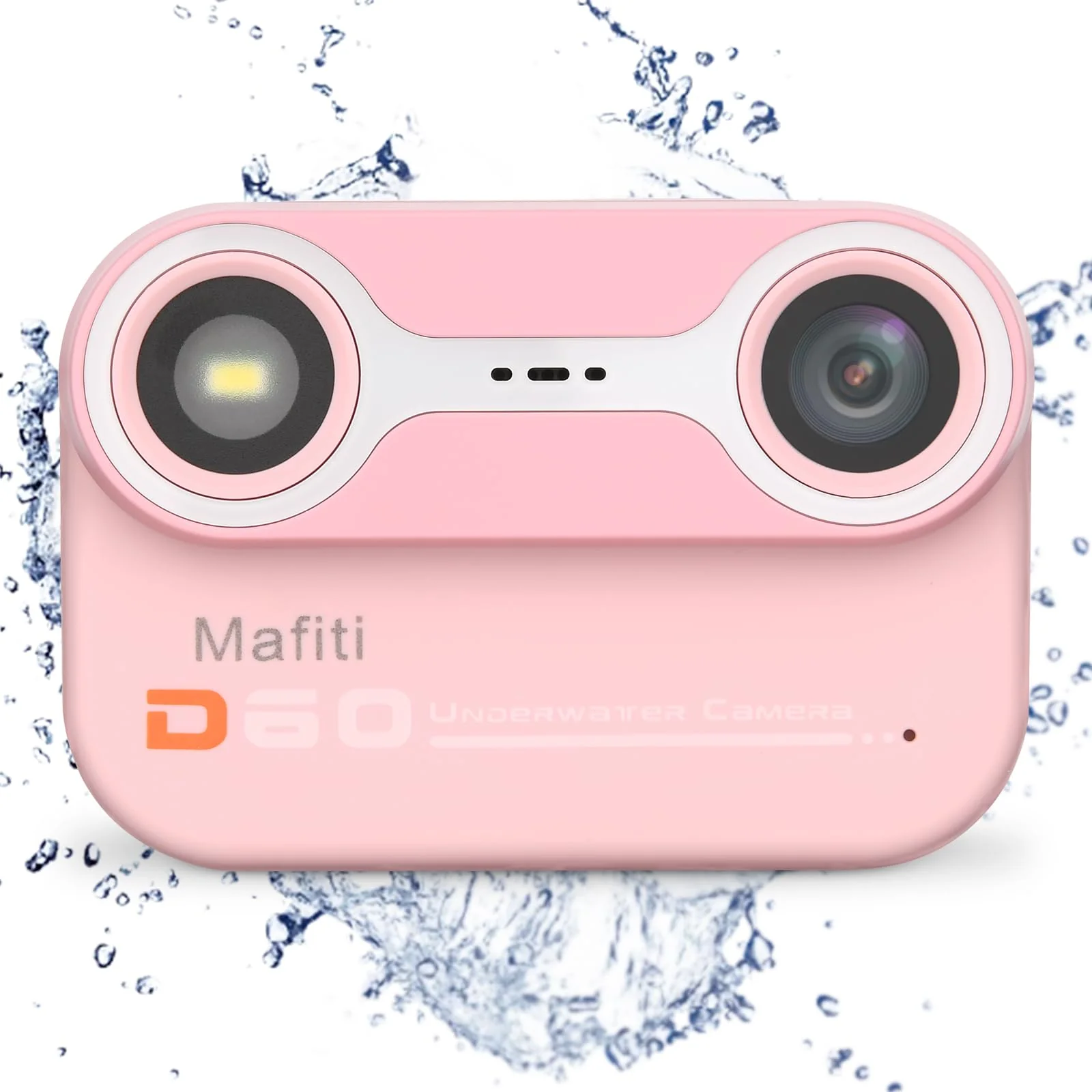 Mafiti Kids Waterproof Digital Camera Underwater Camera for Snorkeling and Diving with 2.4" IPS Display USB Rechargeable Digital Camera for Videos and Photos with 32GB Card Pink