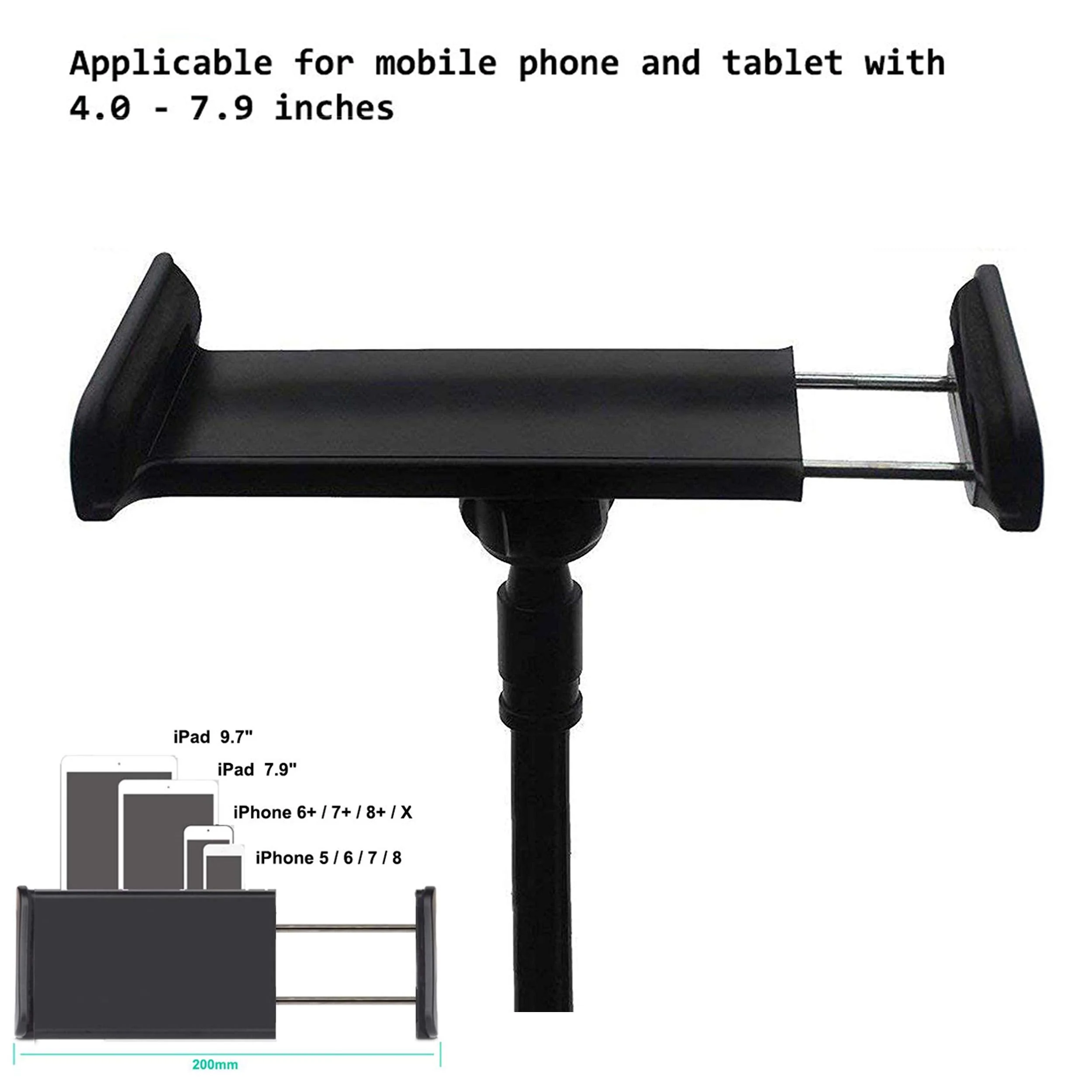 MAGIPEA Tablet Stand Holder, Mount Holder Clip with Grip Flexible Long Arm Gooseneck Compatible with ipad iPhone/Nintendo Switch/Samsung Galaxy Tabs/Amazon Kindle Fire HD - Black - Image 3