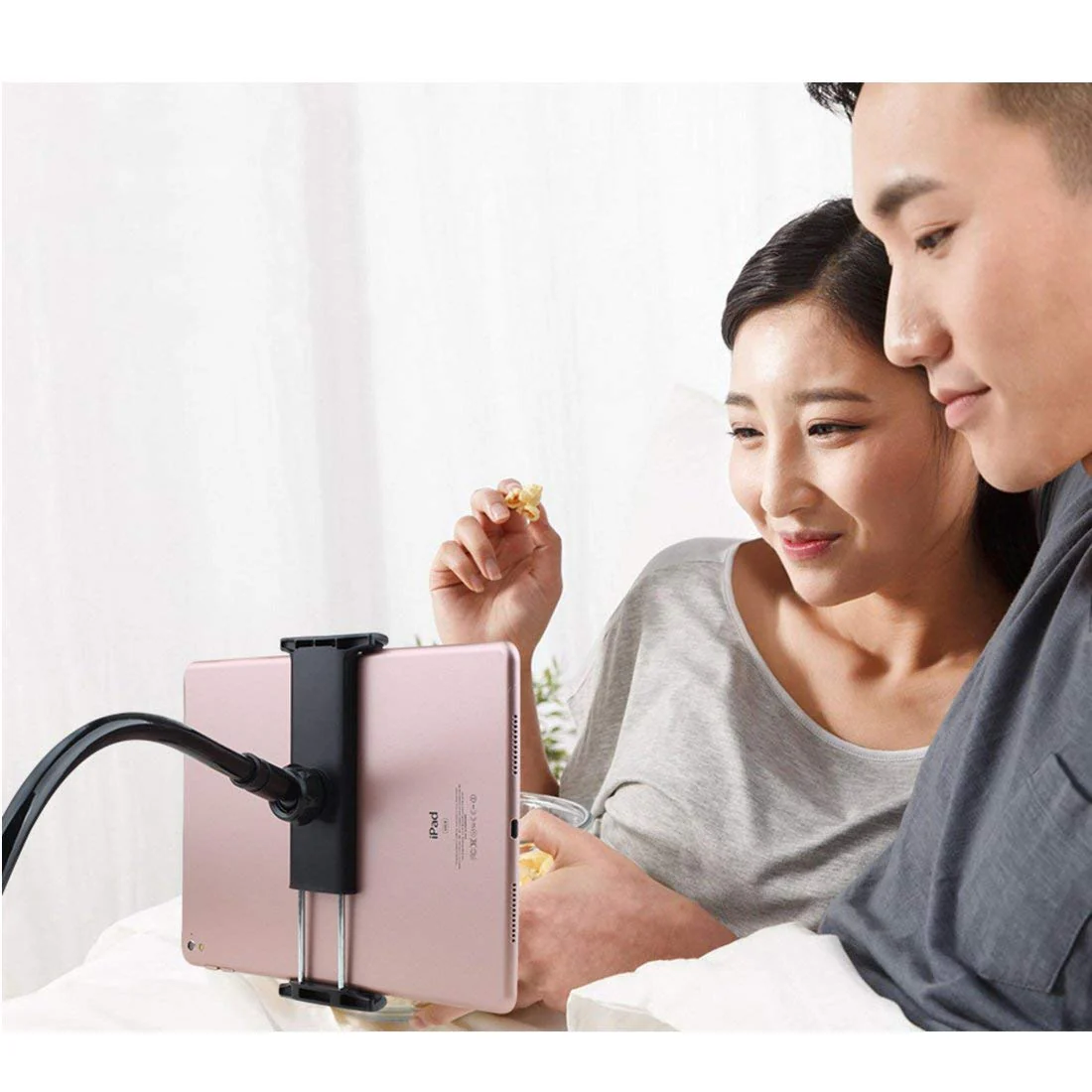 MAGIPEA Tablet Stand Holder, Mount Holder Clip with Grip Flexible Long Arm Gooseneck Compatible with ipad iPhone/Nintendo Switch/Samsung Galaxy Tabs/Amazon Kindle Fire HD - Black - Image 5