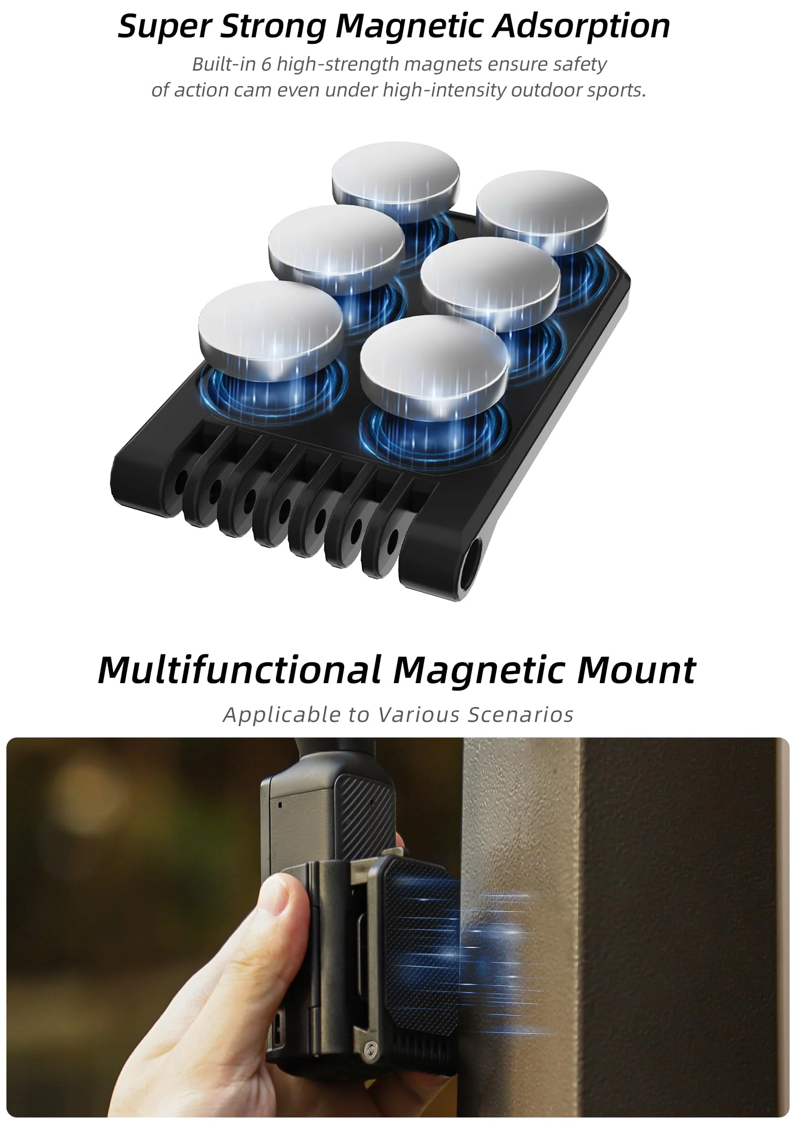 Magnetic Camera Desktop Base Stand Holder Compatible with DJI OSMO Pocket 3, Multifuctional Magnetic Bracket Mount Expansion Adapter Magnet Steering Holder Bracket for DJI OSMO Pocket 3 Accessories - Image 2