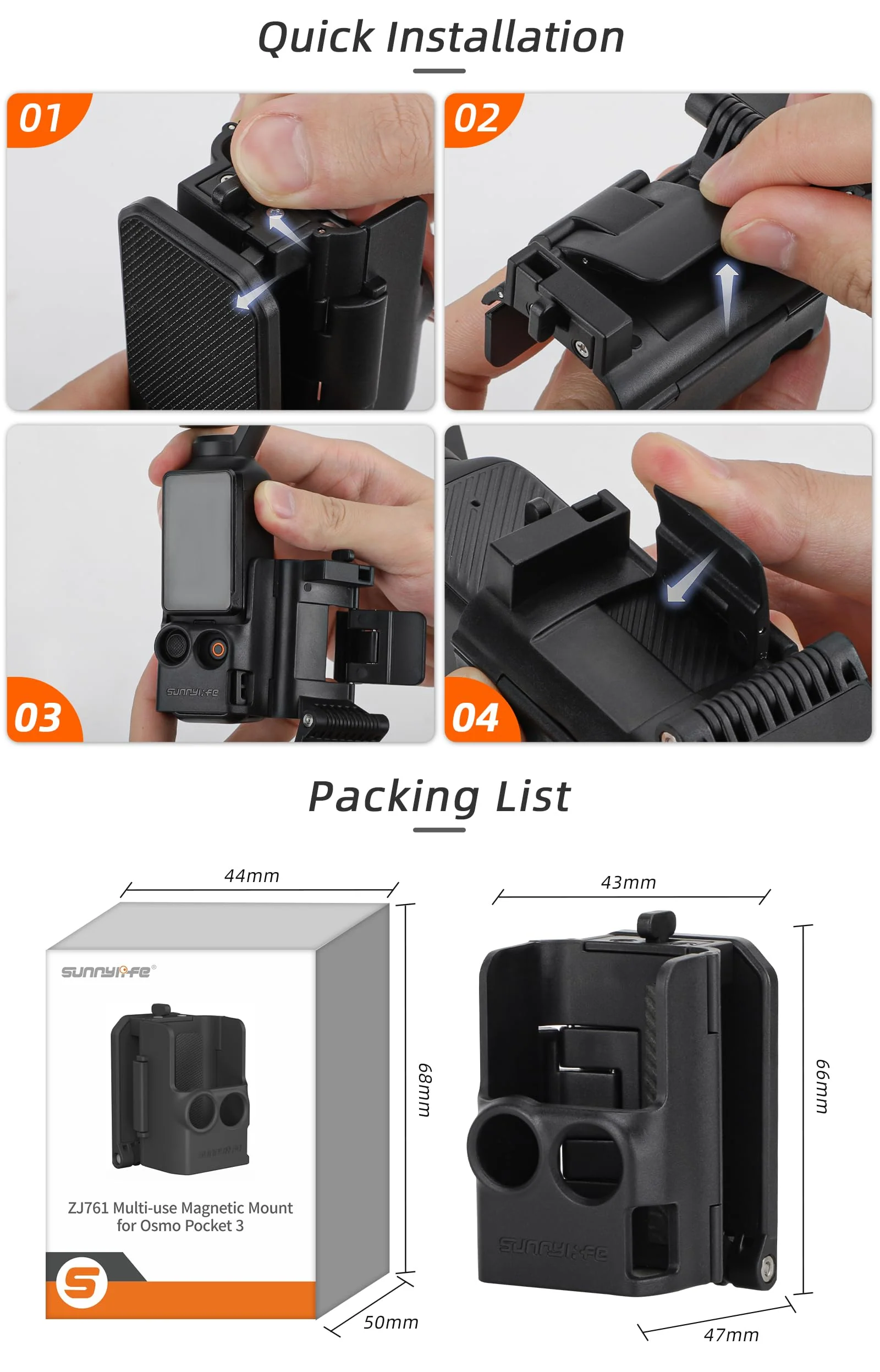 Magnetic Camera Desktop Base Stand Holder Compatible with DJI OSMO Pocket 3, Multifuctional Magnetic Bracket Mount Expansion Adapter Magnet Steering Holder Bracket for DJI OSMO Pocket 3 Accessories - Image 8