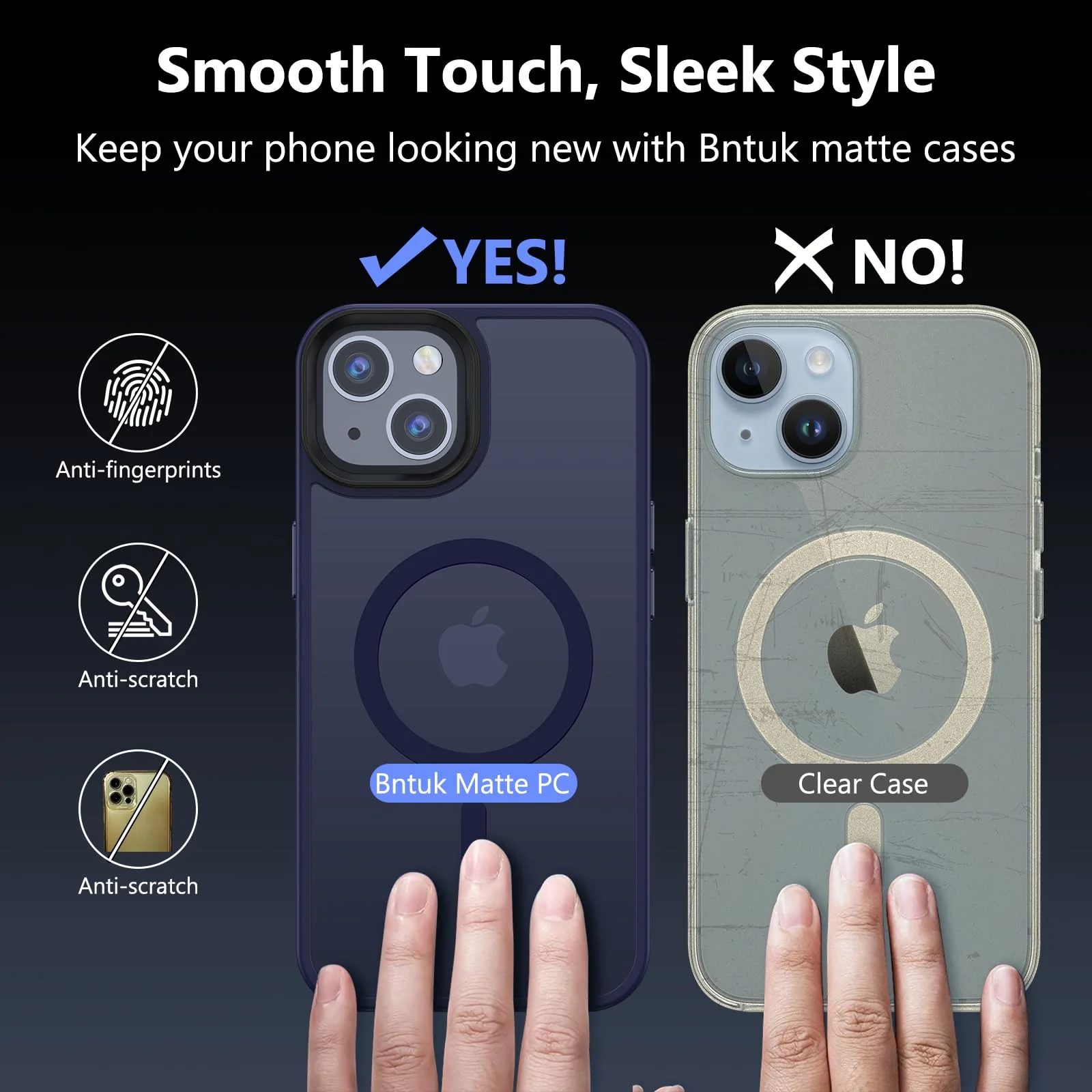 Magnetic for iPhone 13 Case & iPhone 14 Case, [Compatible with MagSafe & Military Grade Drop Protection], Slim Translucent Back Shockproof Bumper Phone Case for iPhone 13/14 6.1 ", Deep Blue iPhone 13/14 6.1'' - Image 6