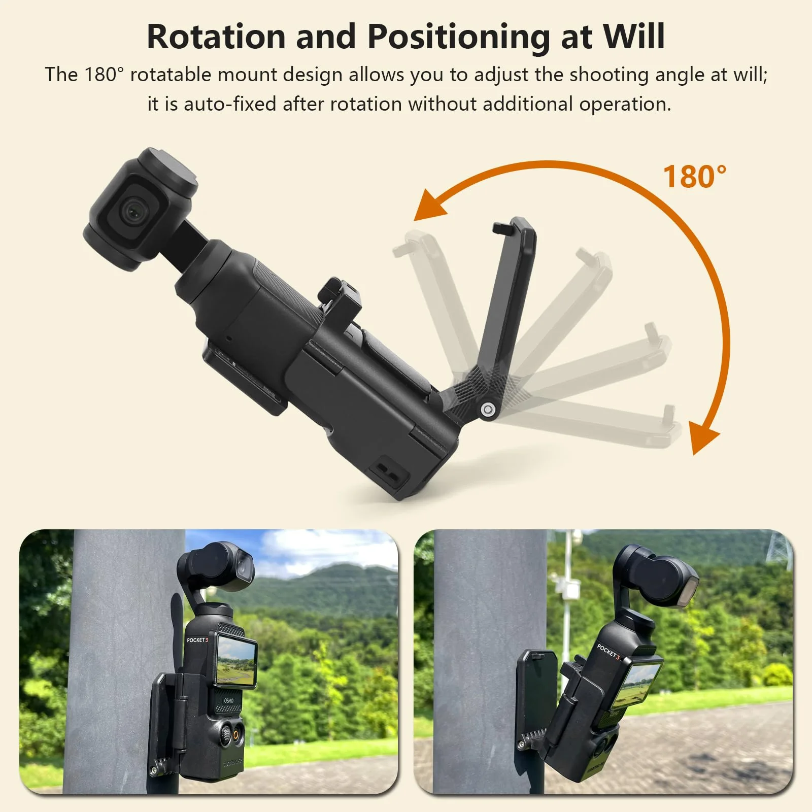 Magnetic Mount Stand Compatible with DJI Osmo Pocket 3, Pocket3 Accessories Expansion Adapter Magnet Suction Case Holder on Desktop, Vertical Surface, 180° Adjustable, Quick Fixation, Black - Image 4