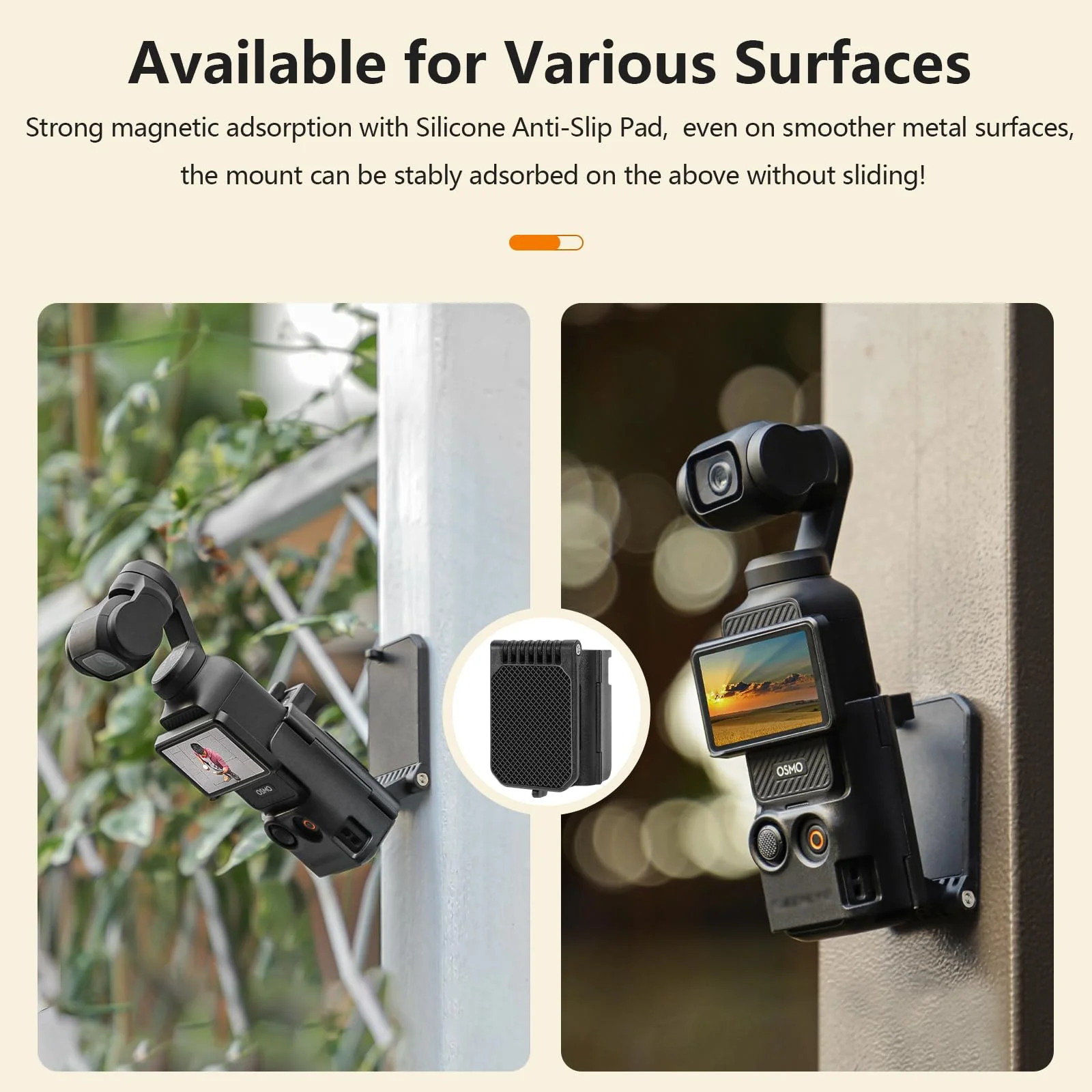 Magnetic Mount Stand Compatible with DJI Osmo Pocket 3, Pocket3 Accessories Expansion Adapter Magnet Suction Case Holder on Desktop, Vertical Surface, 180° Adjustable, Quick Fixation, Black - Image 5