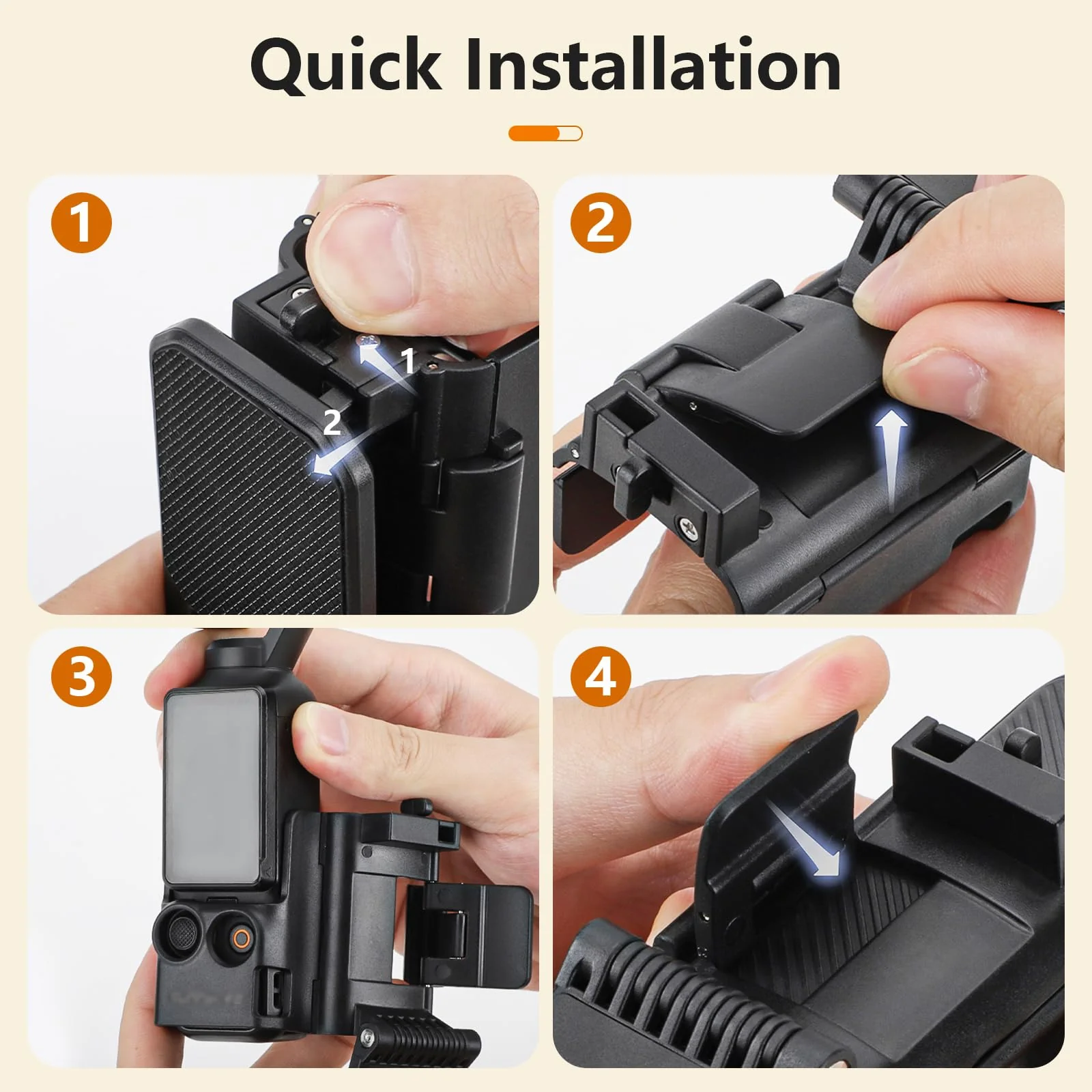 Magnetic Mount Stand Compatible with DJI Osmo Pocket 3, Pocket3 Accessories Expansion Adapter Magnet Suction Case Holder on Desktop, Vertical Surface, 180° Adjustable, Quick Fixation, Black - Image 7