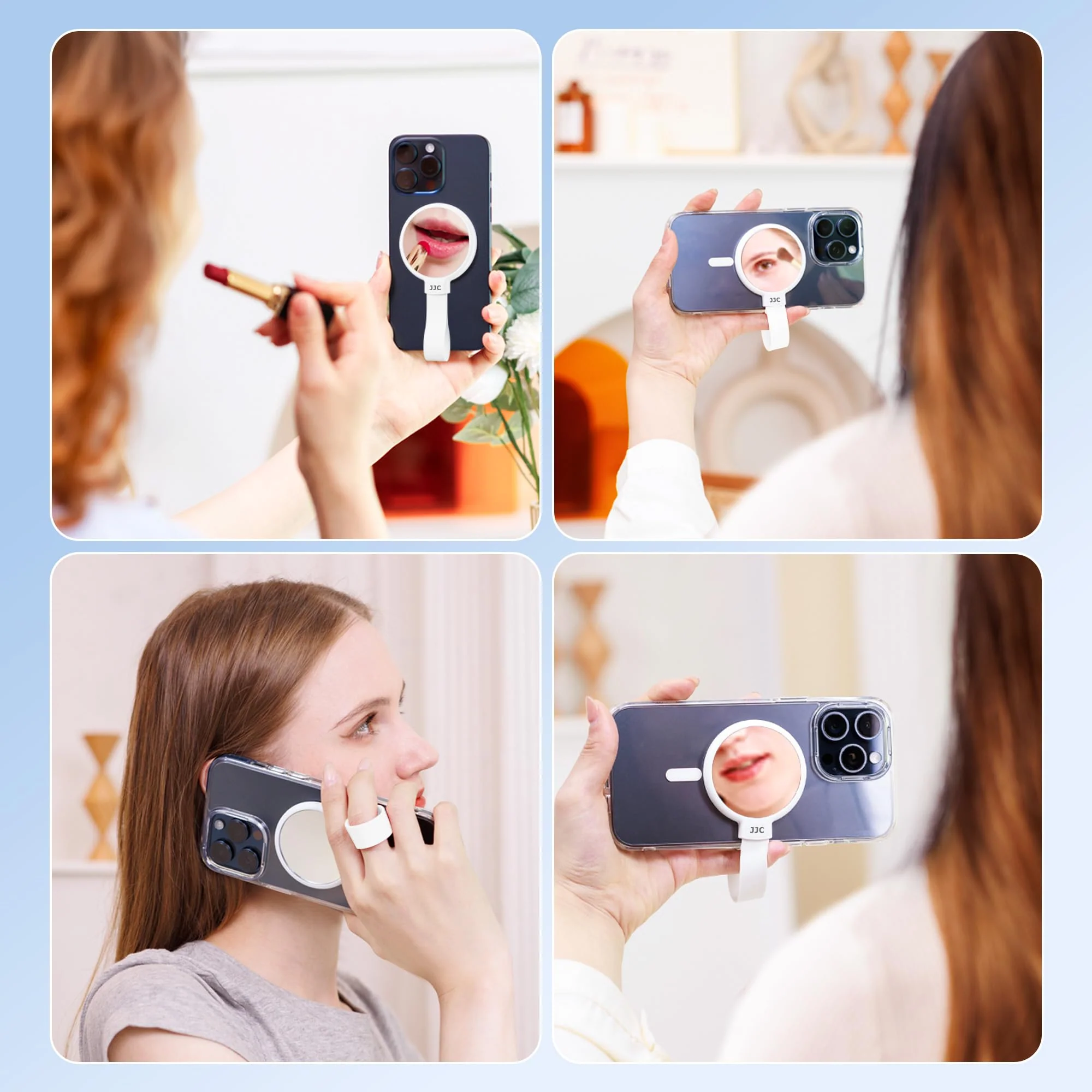 Magnetic Phone Mirror for iPhone 15 14 13 Pro Max Plus & Magsafe Case,Selfie Monitor Screen Mirror for Phone Rear Camera, Phone Mirror Holder Grip, Magnet Phone Mirror for Make up Selfie Vlog - Image 5