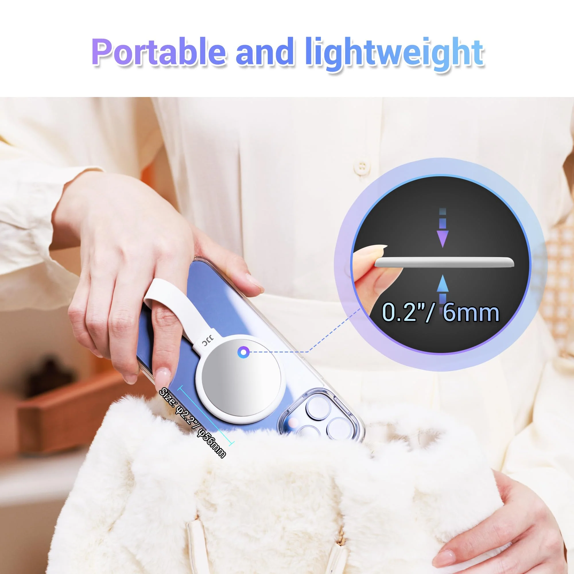 Magnetic Phone Mirror for iPhone 15 14 13 Pro Max Plus & Magsafe Case,Selfie Monitor Screen Mirror for Phone Rear Camera, Phone Mirror Holder Grip, Magnet Phone Mirror for Make up Selfie Vlog - Image 6