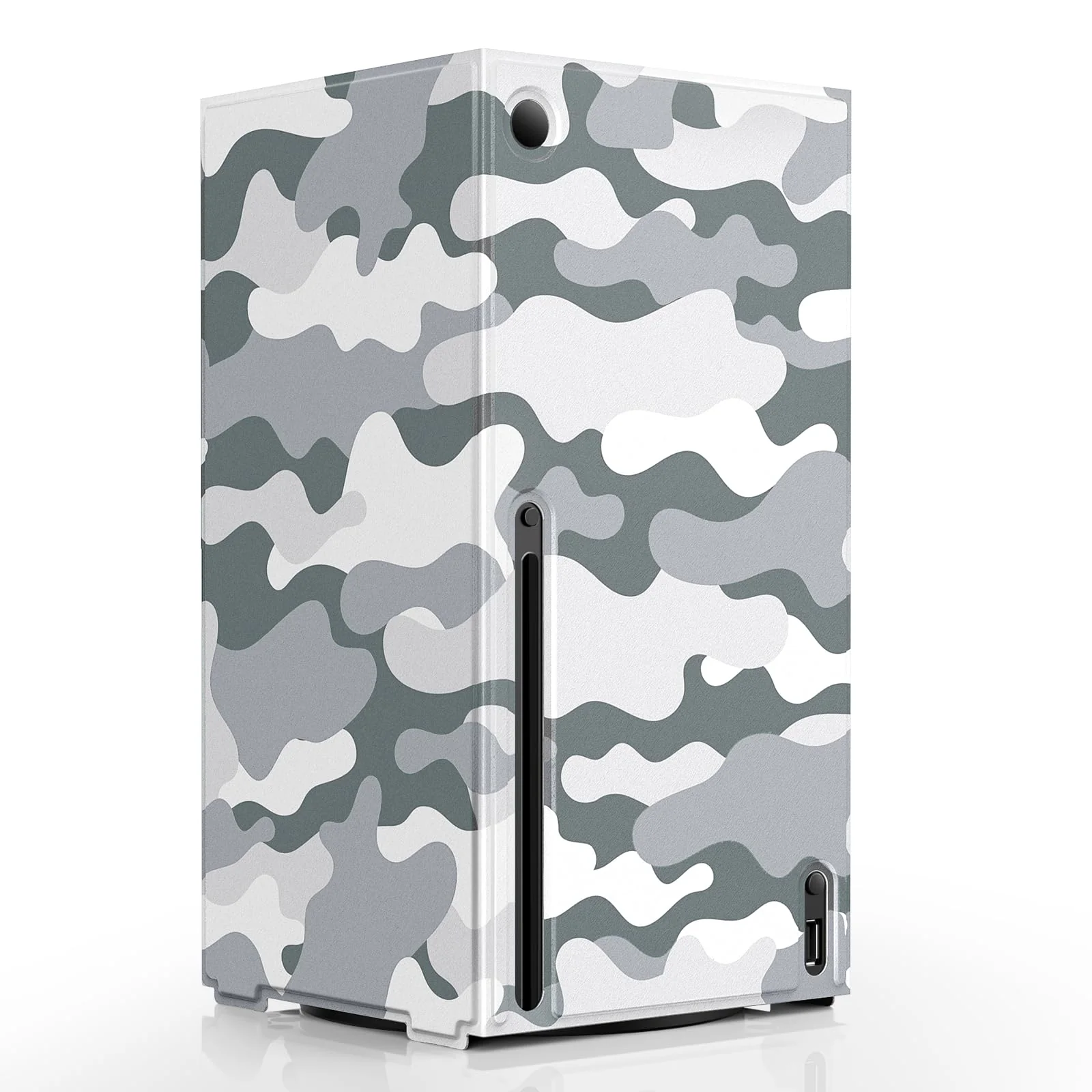 Magnetic Smart Wraps for Xbox Series X Console, Full Protection Protective Cover Case for Xbox Series X Accessories with Premium PU Leather and Soft Inner Lining - Gray Camo