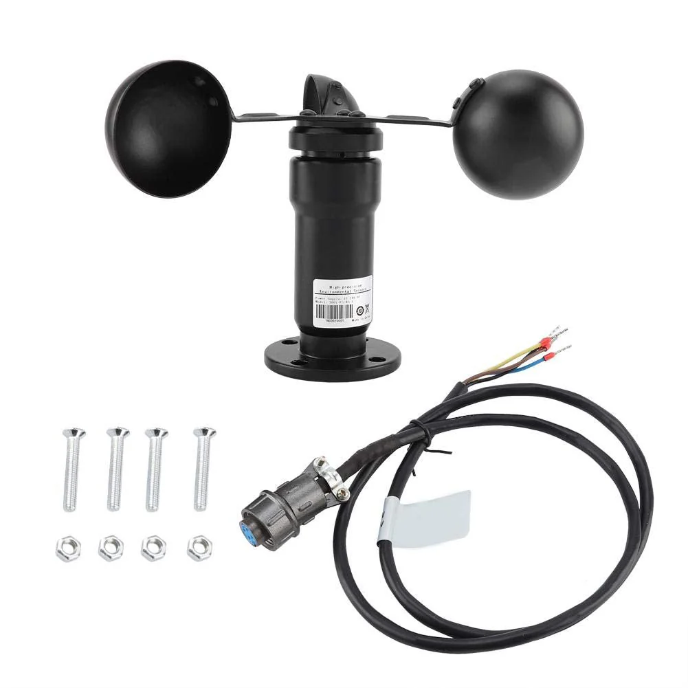 MAGT Wind Speed Sensor, Pulse Signal Output Aluminium Alloy Wind Speed Meter Practical Wind Gauge Anemometer 3 Cups