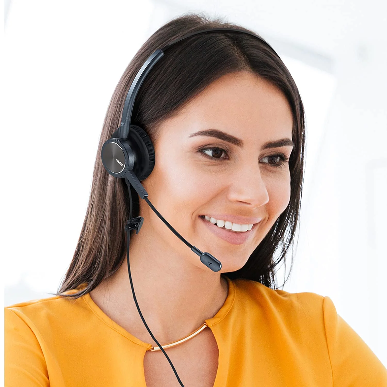MAIRDI Telephone Headset with Microphone Noise Canceling, Binaural with RJ9 Jack & 3.5mm Connector for Office Call Center Deskphone Cell Phone PC Laptop, Work for Cisco 7941 7965 6941 7861 8811 8961 Black - Image 6