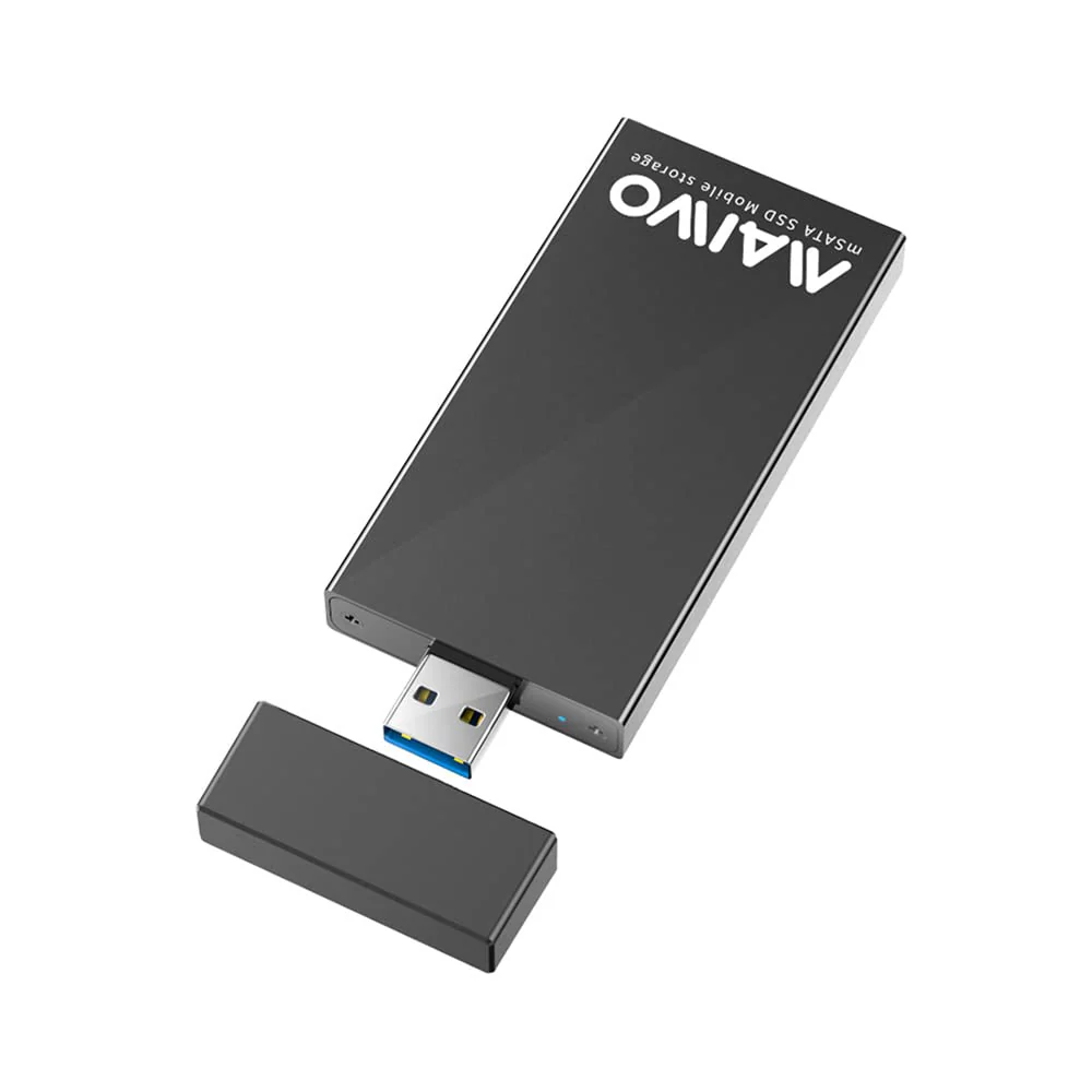 MAIWO mSATA SSD to USB 3.0 Adapter Enclosure for 30x30mm 51x30mm Mini SATA Drive (No Cable Required) 2TB Capacity, 5Gbps Transfer Speed