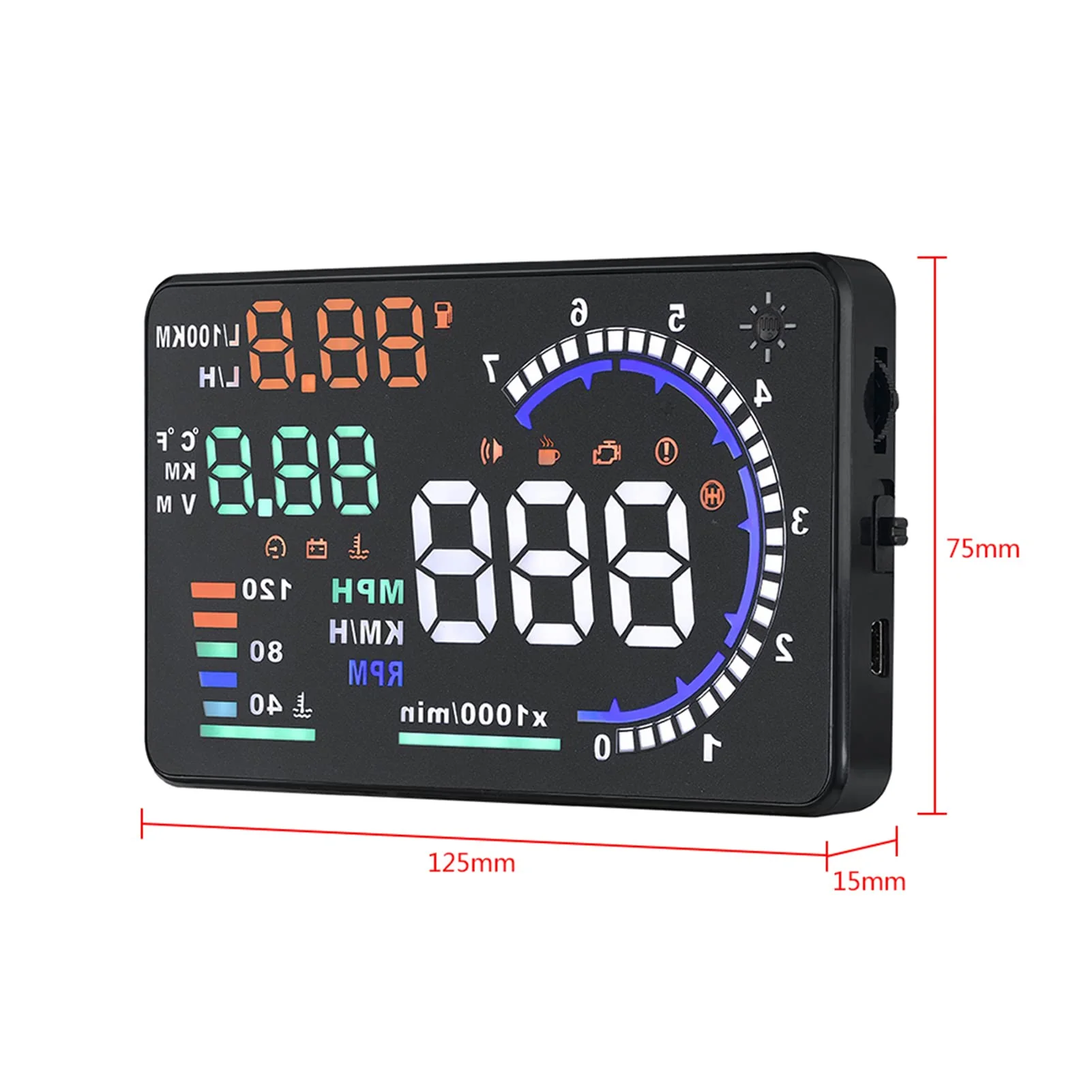Majatou Car HUD, A8 5.5 Inches Head up Display Windshield Screen Display Head up Display for Car to Display a Huge Range of Car Statistics with OBDII or EUOBD Interface Plug (A8) - Image 2