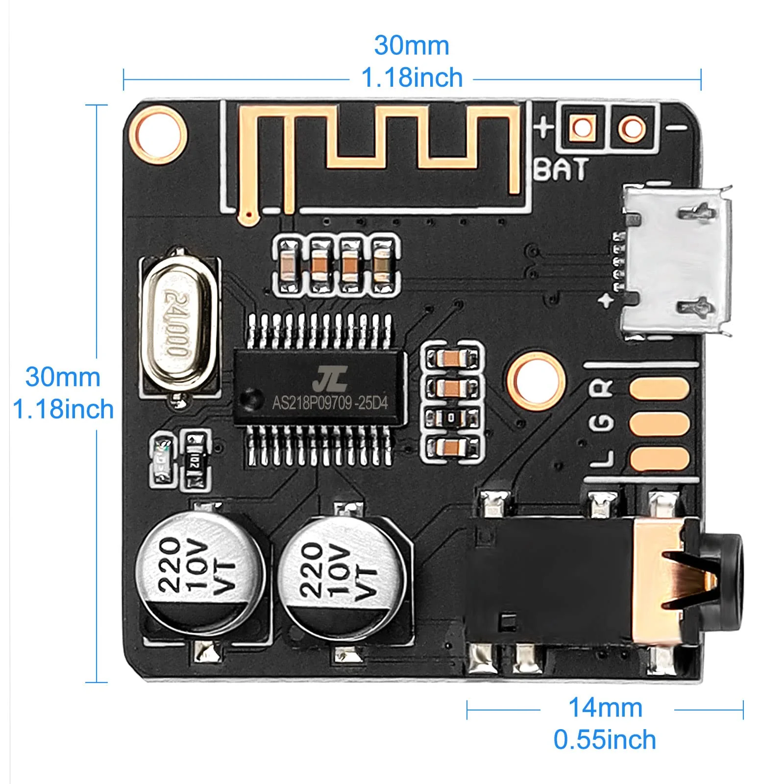 MakerHawk 2pcs Bluetooth Audio Receiver Board BT 5.0 Stereo Audio Amplifier 3.7-5V Car Speaker Amplifier for DIY 2 - Image 7