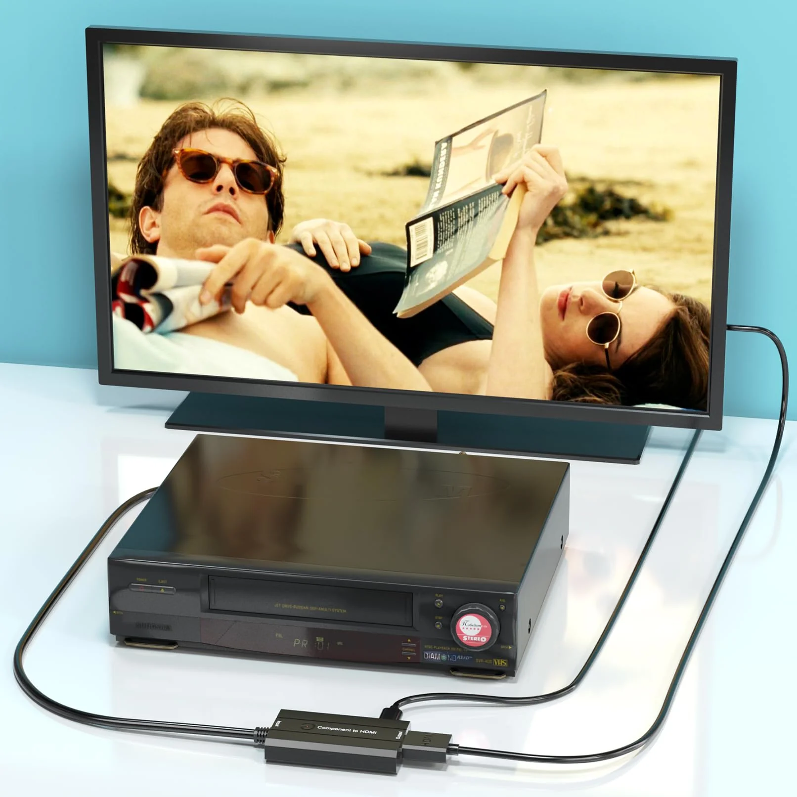 Male Component to HDMI Converter for DVD/STB/VHS with Female Component to Display on HDTVs(Not for 240P PS1 Games), 1080P YPbPr to HDMI Converter Adapter - Image 5