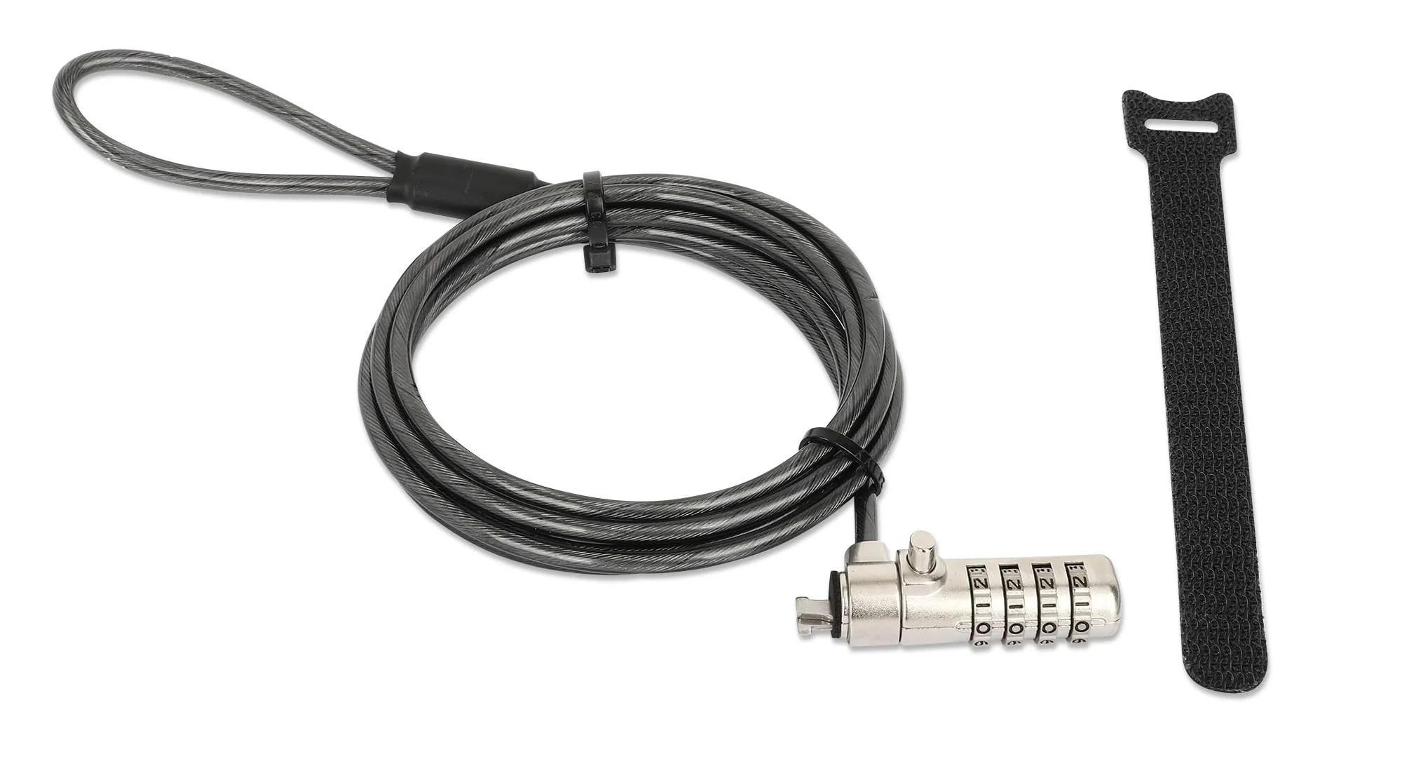 Manhattan Combination Laptop Lock -with Long 6 ft Security Cable, Resettable 4 Digit Combo, Strong Cut Resistant Steel - For Computer, Notebook, Displays, Projector – Lifetime Mfg Warranty- 440493